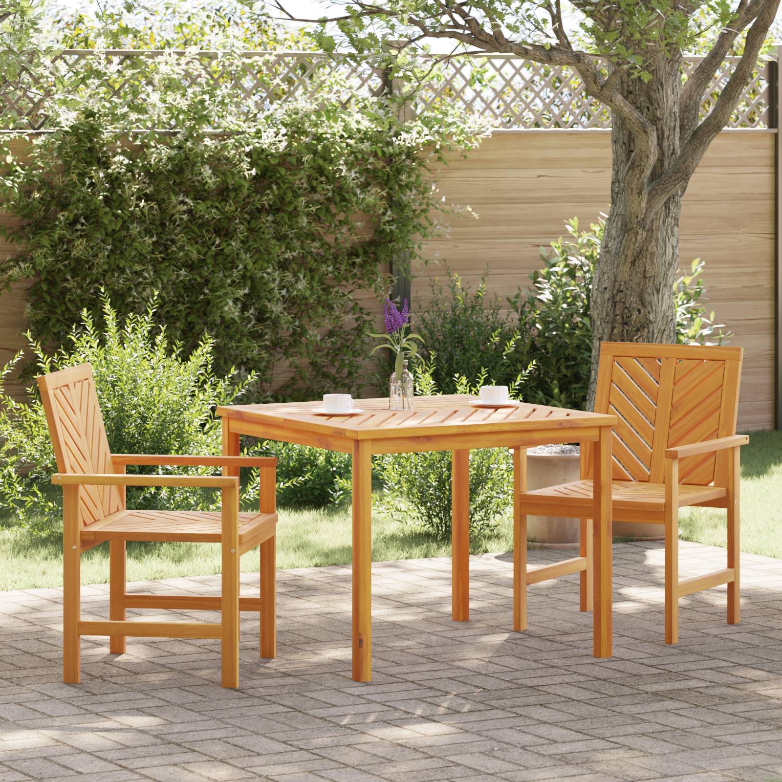 vidaXL 3-teiliges Garten Essset Massivholz Akazie