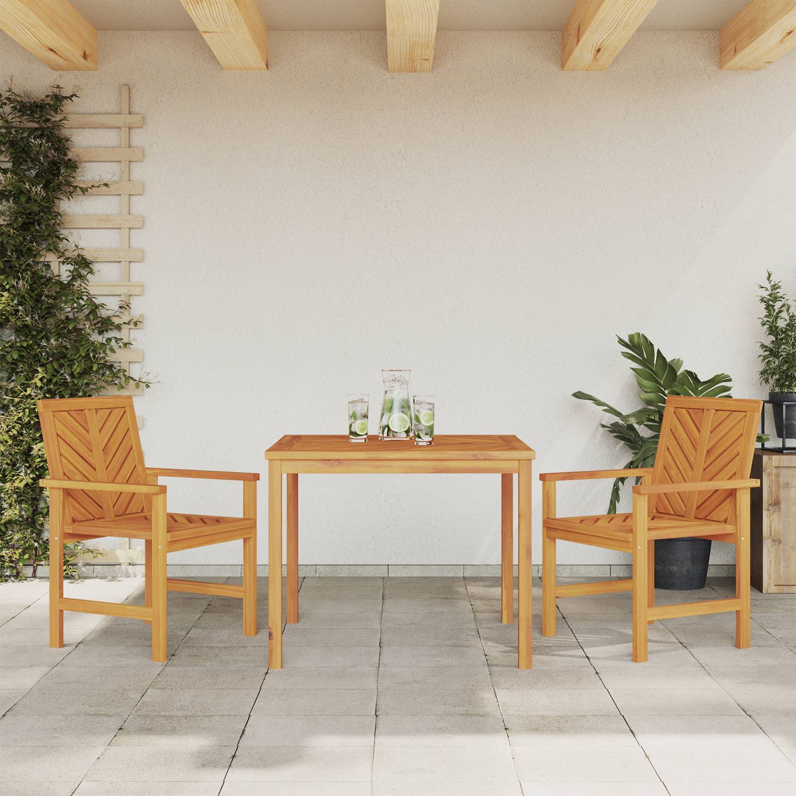 vidaXL 3-teiliges Garten Essset Massivholz Akazie