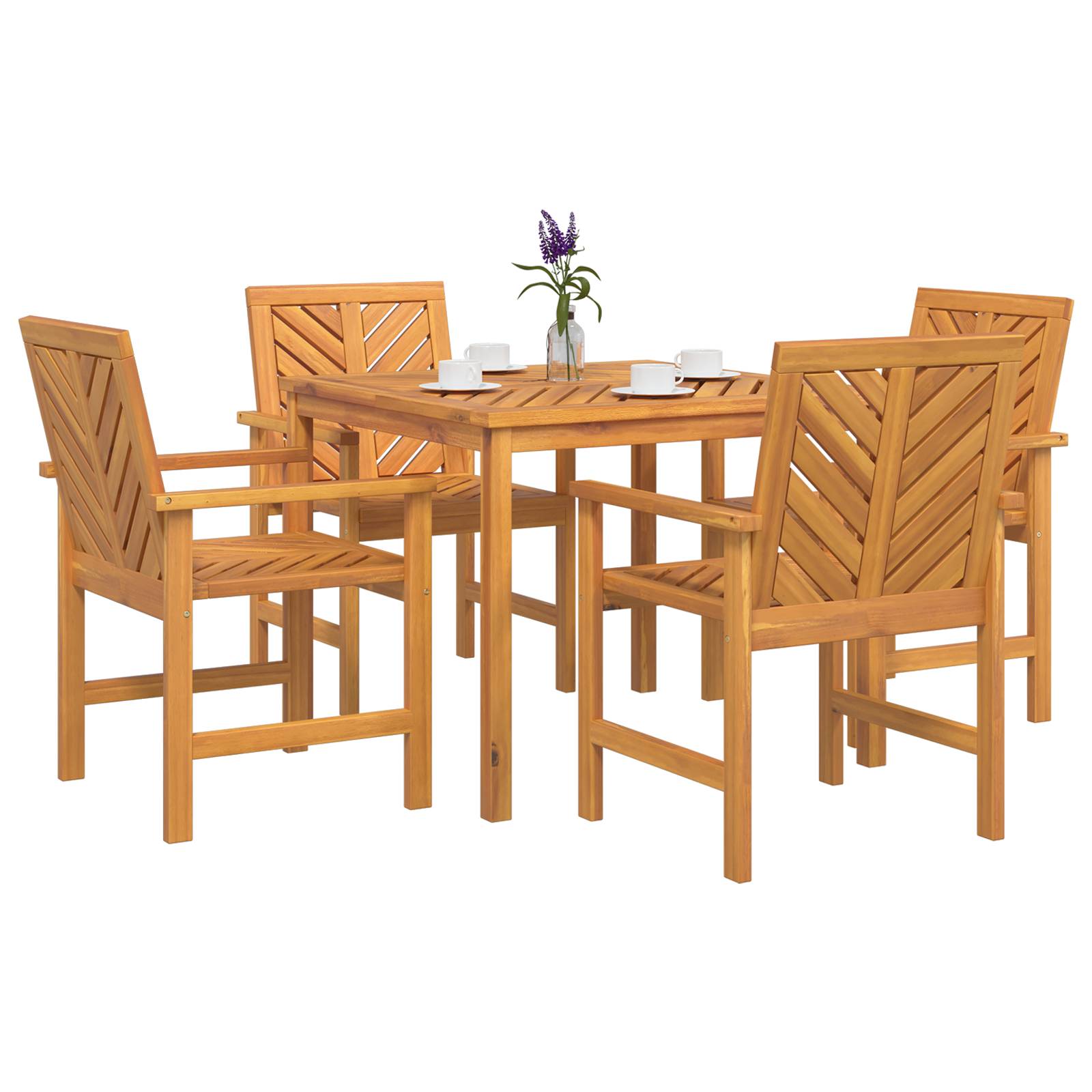 vidaXL 4-teilige Garten Essgruppe aus massivem Akazienholz