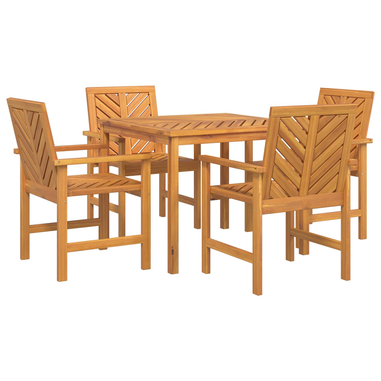 vidaXL 4-teilige Garten Essgruppe aus massivem Akazienholz