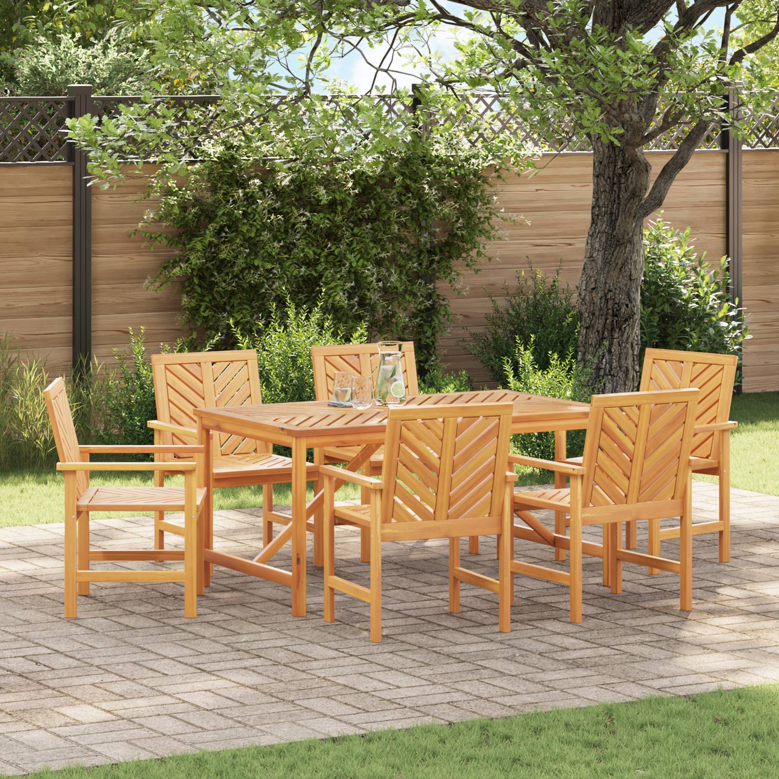 vidaXL 6-teiliges Garten Esszimmer Set aus Massivholz Akazie
