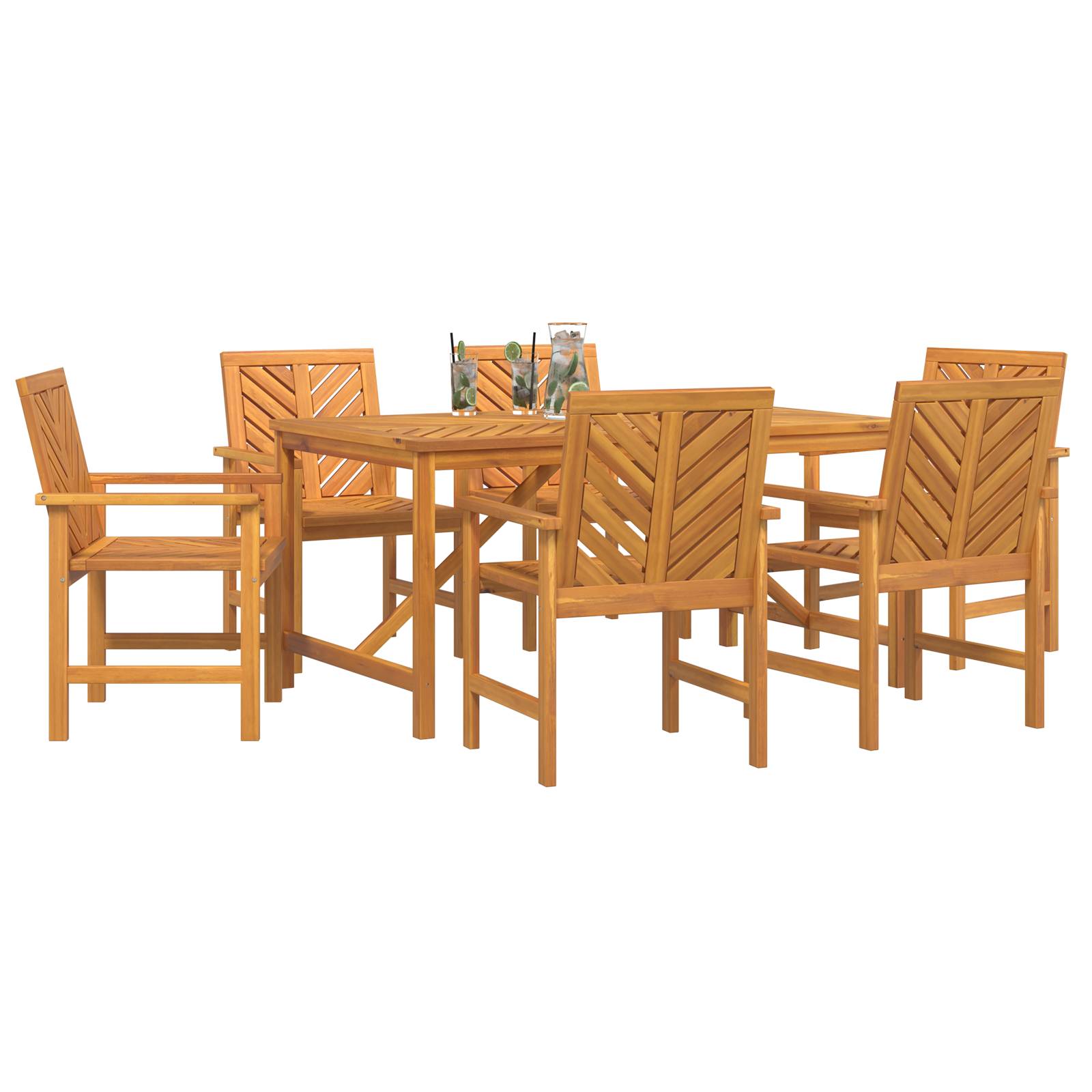 vidaXL 6-teiliges Garten Esszimmer Set aus Massivholz Akazie