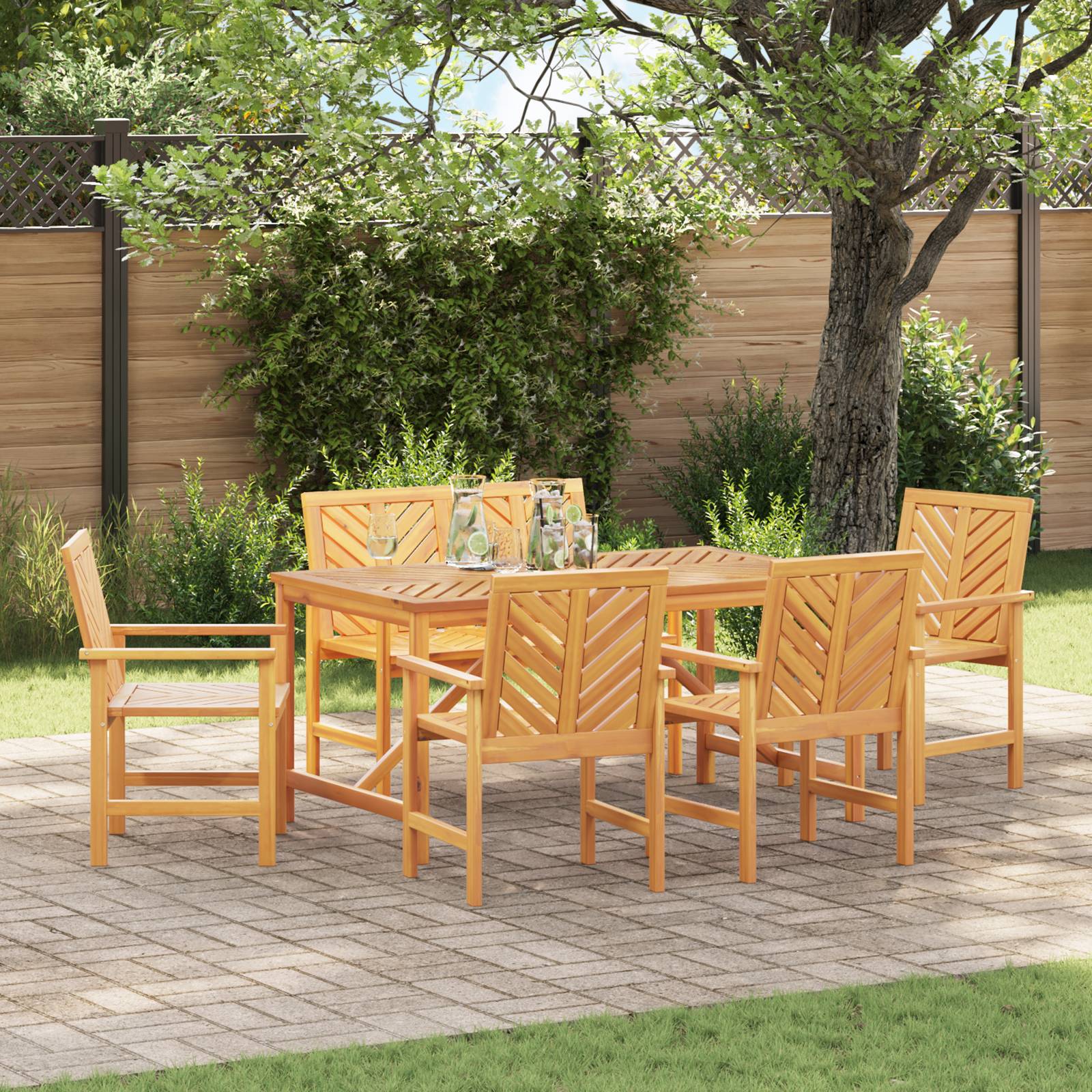 vidaXL 5-teiliges Garten Ess-Set Massivholz Akazie