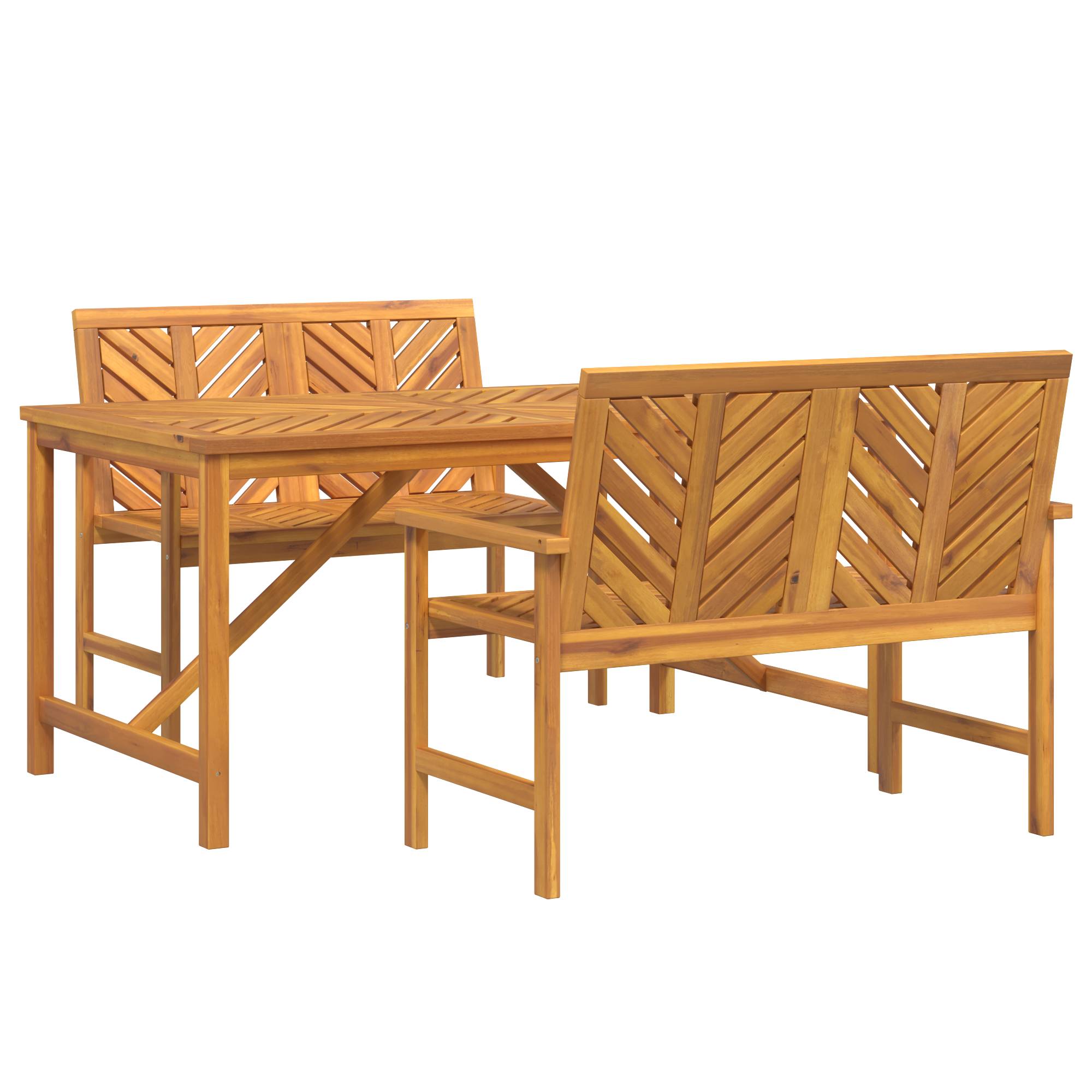 vidaXL 3-teilige Garten Essgruppe aus massivem Akazienholz
