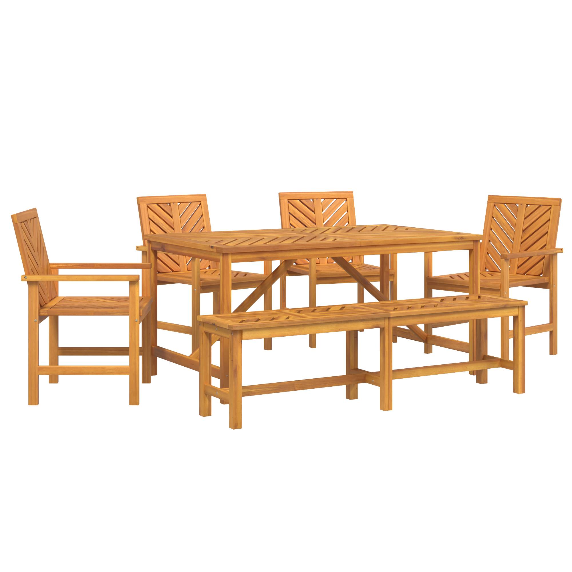 vidaXL 5-teilige Garten Essgruppe Massivholz Akazie