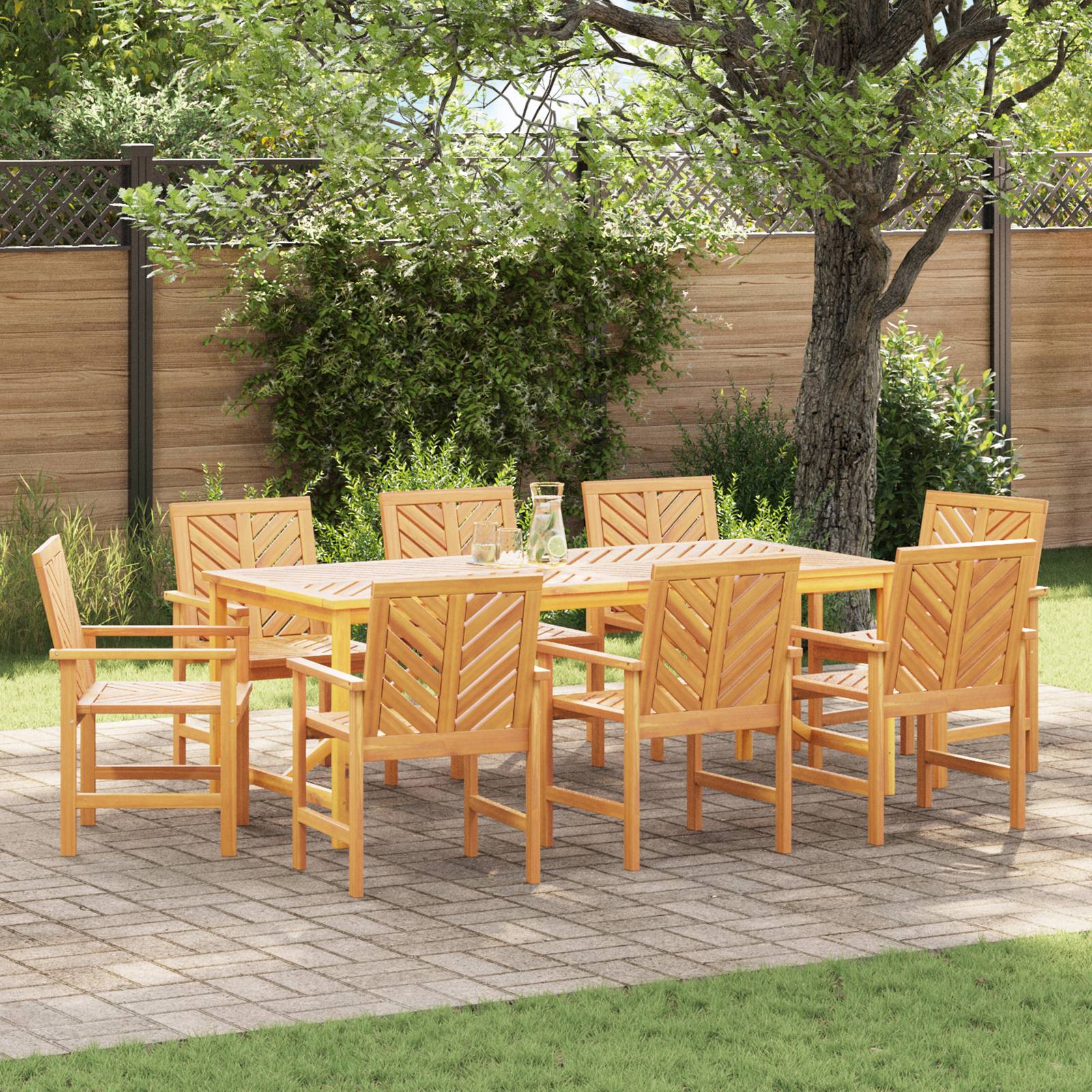 vidaXL 7-teiliges Garten Essset Massivholz Akazie