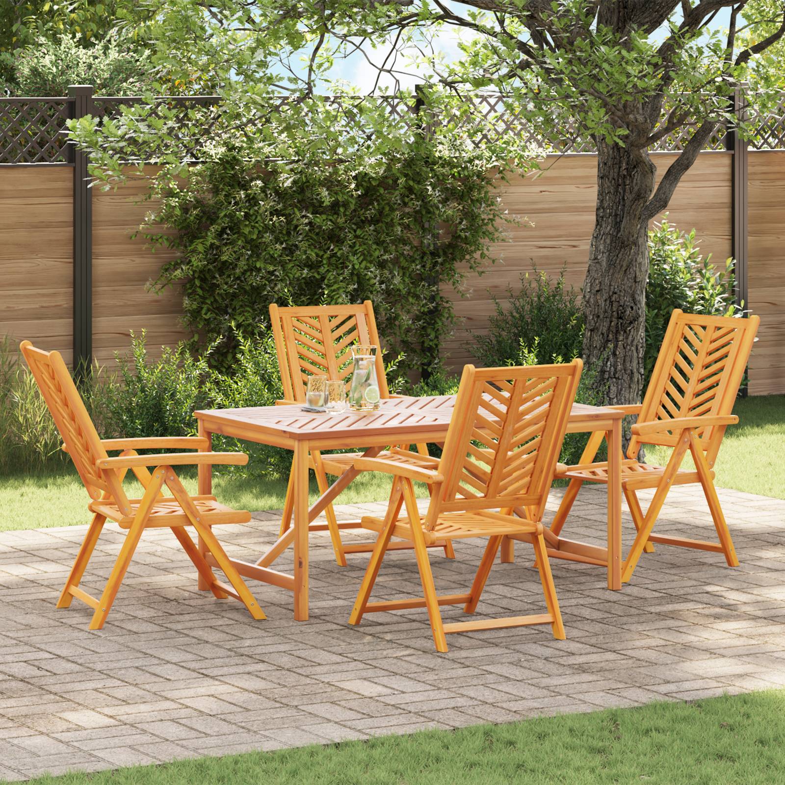 vidaXL 5-teiliges Garten Esszimmer Set Massivholz Akazie