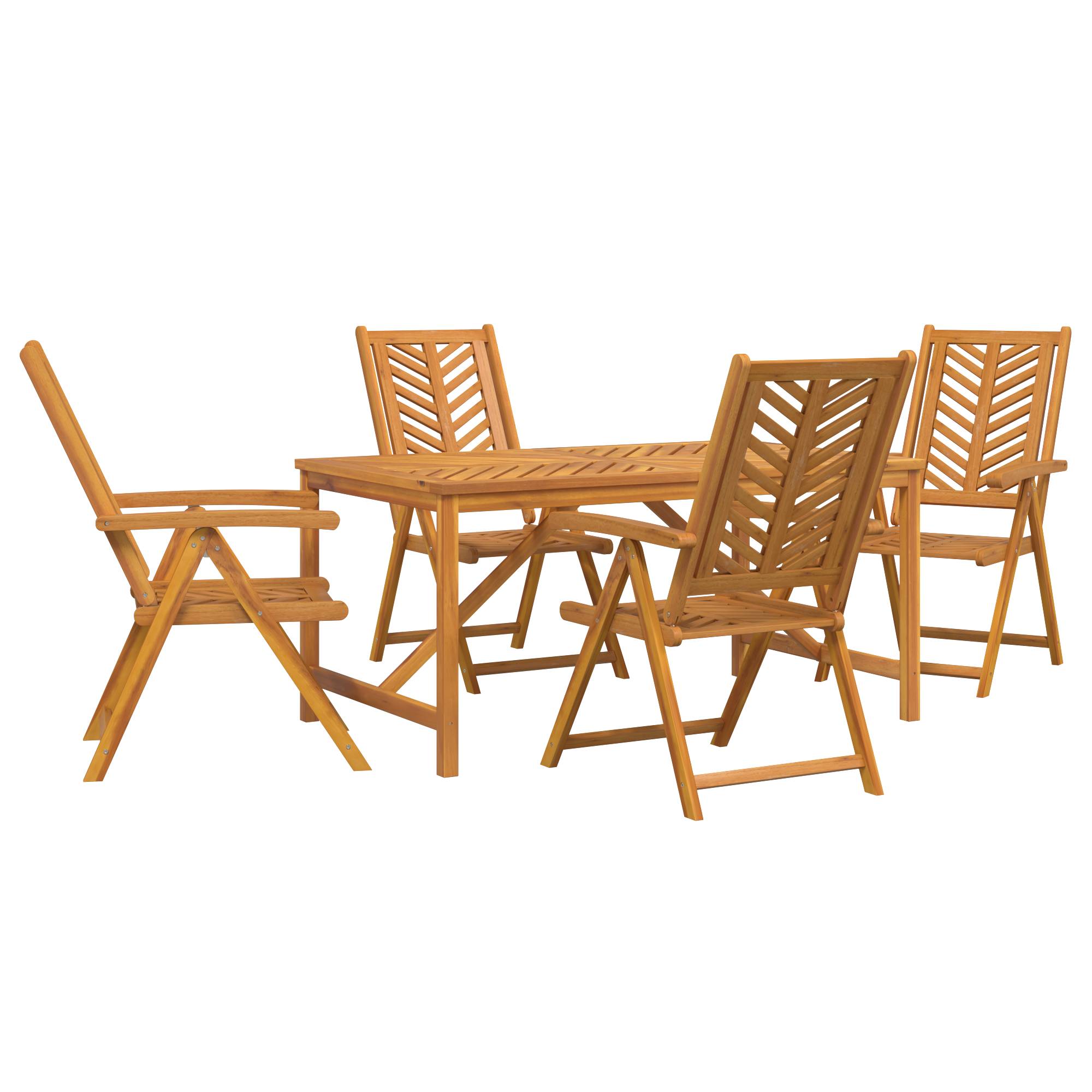 vidaXL 5-teiliges Garten Esszimmer Set Massivholz Akazie