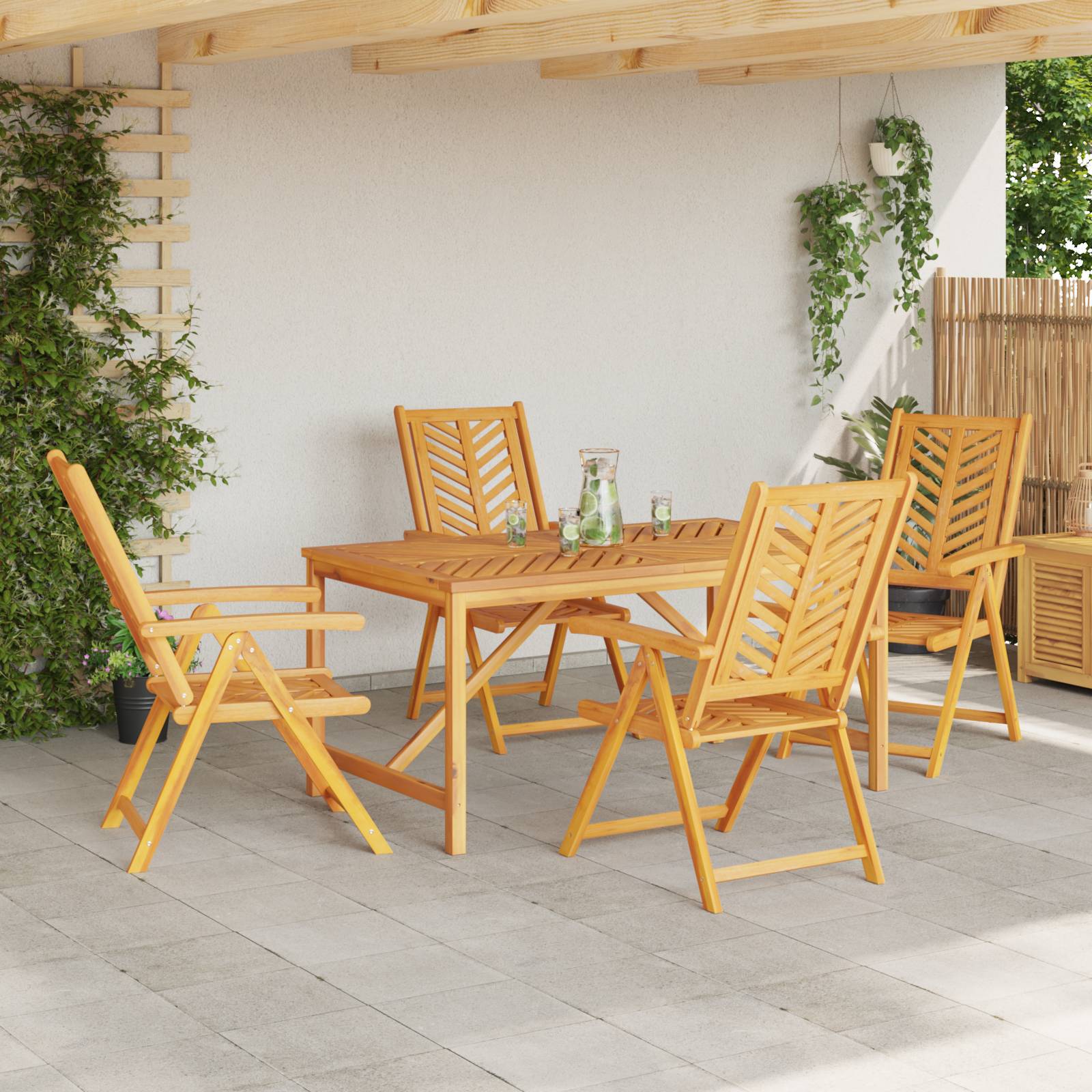 vidaXL 5-teiliges Garten Esszimmer Set Massivholz Akazie