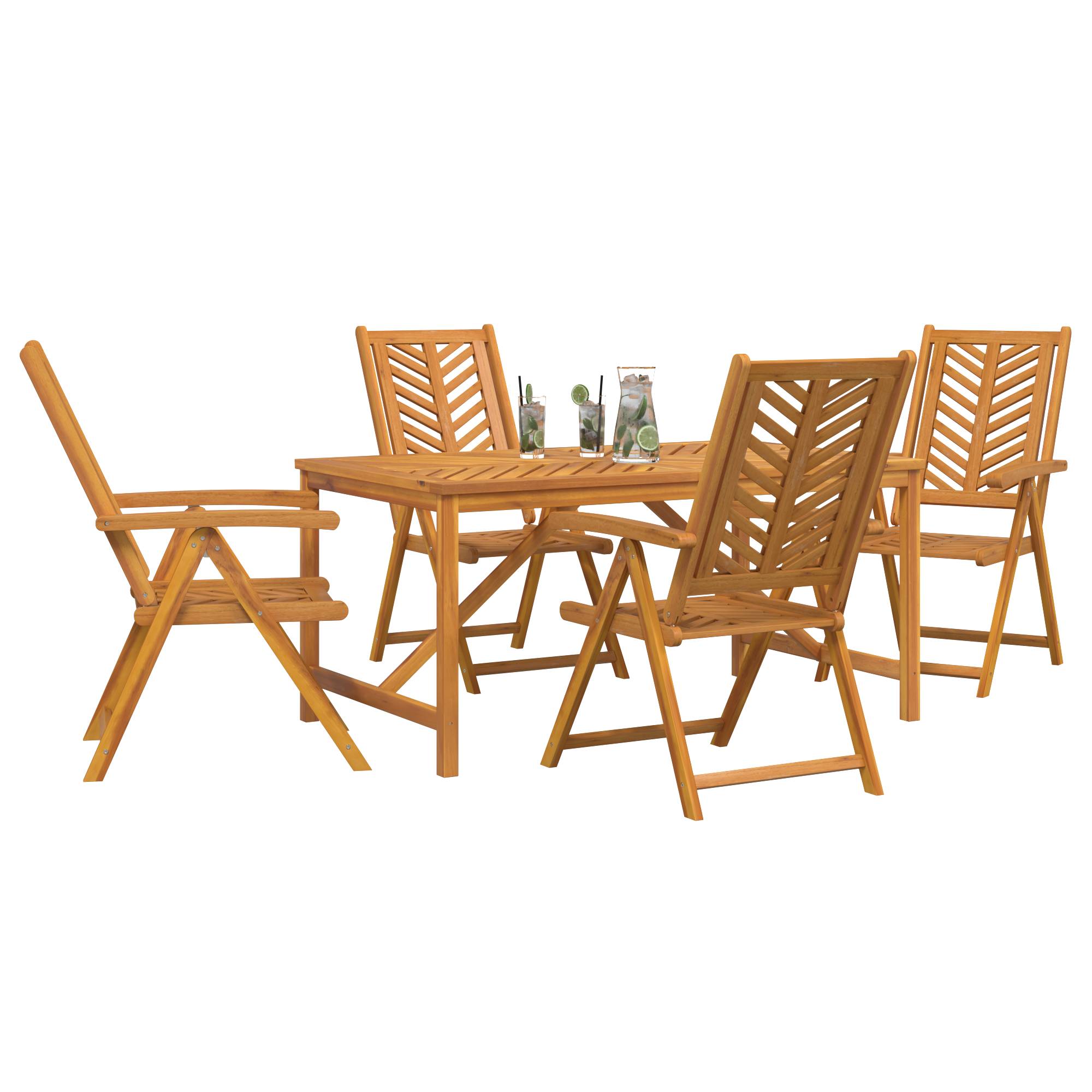 vidaXL 5-teiliges Garten Esszimmer Set Massivholz Akazie