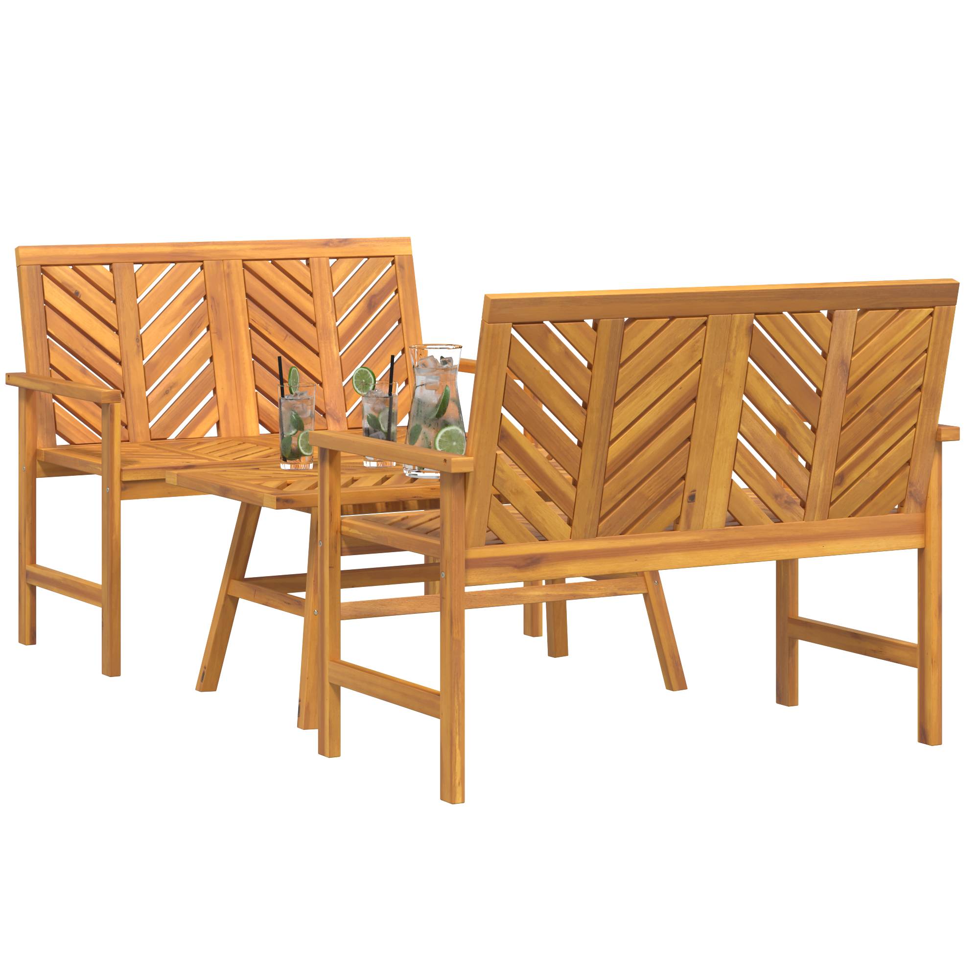 vidaXL 3-teiliges Garten-Lounge-Set Massives Holz Akazie