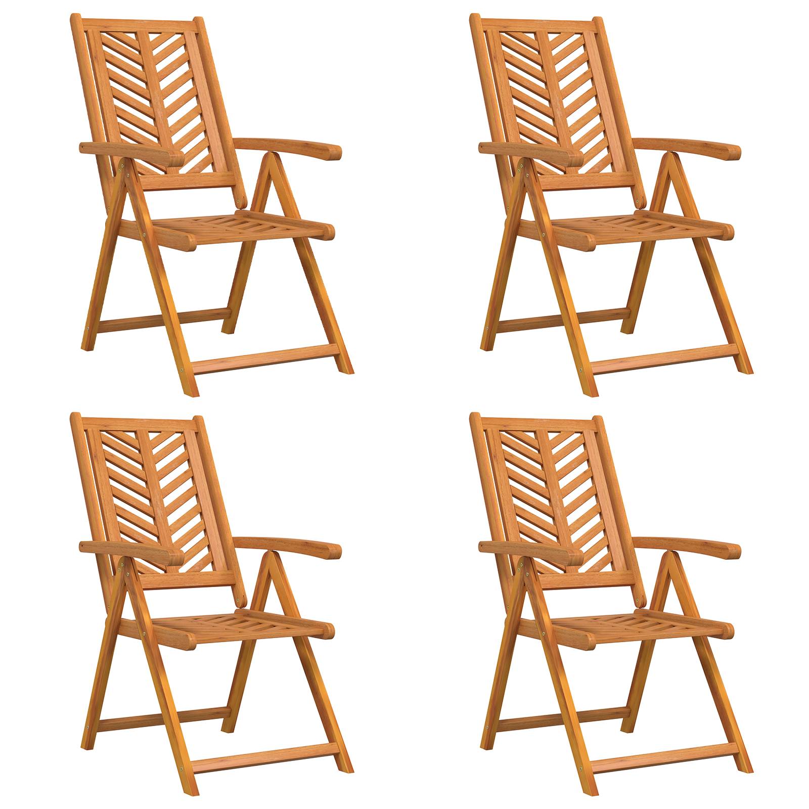 vidaXL Gartenstühle 4 Stk. Verstellbar Massivholz Akazie