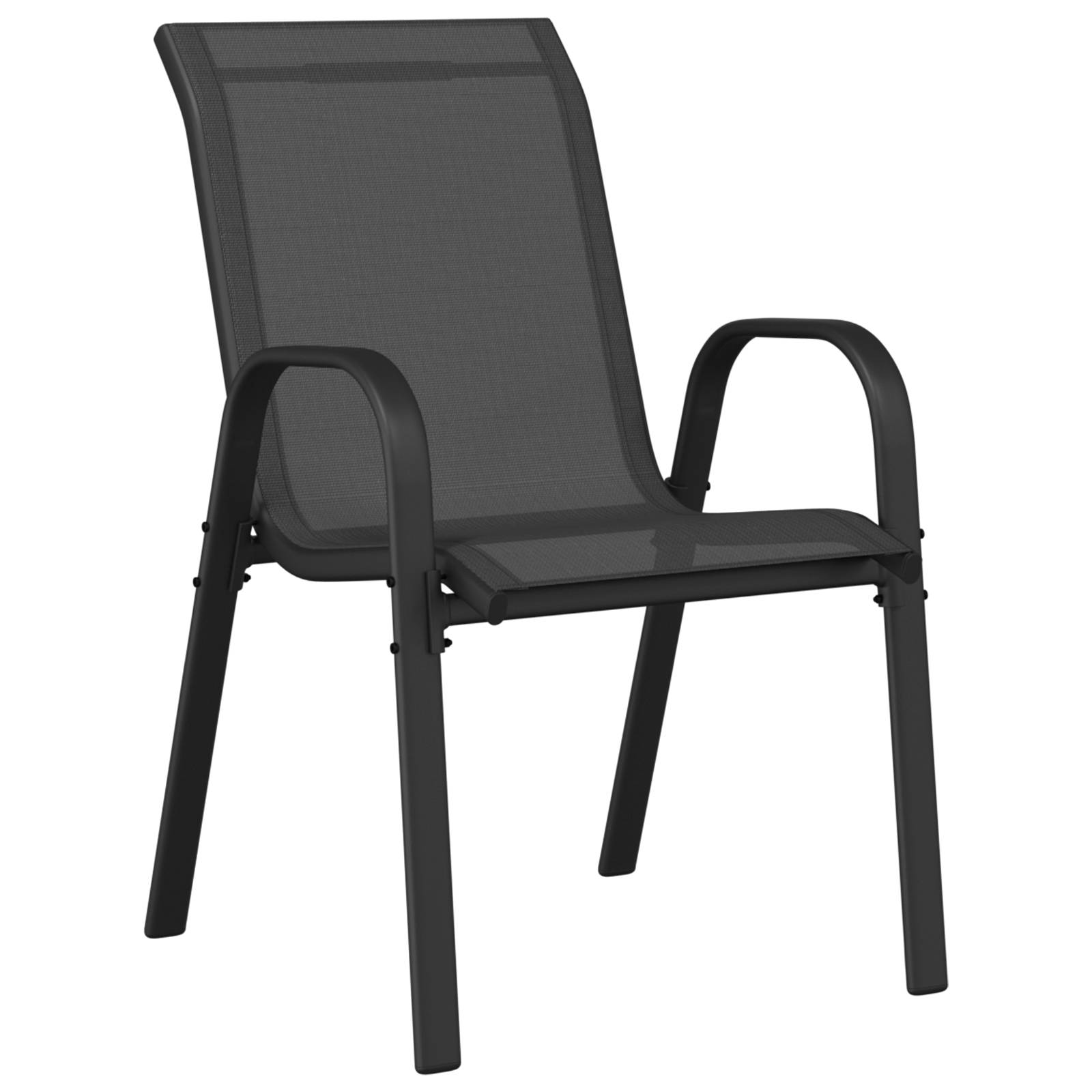 vidaXL 3-teiliges Garten Bistro Set Schwarz Textilene und Stahl
