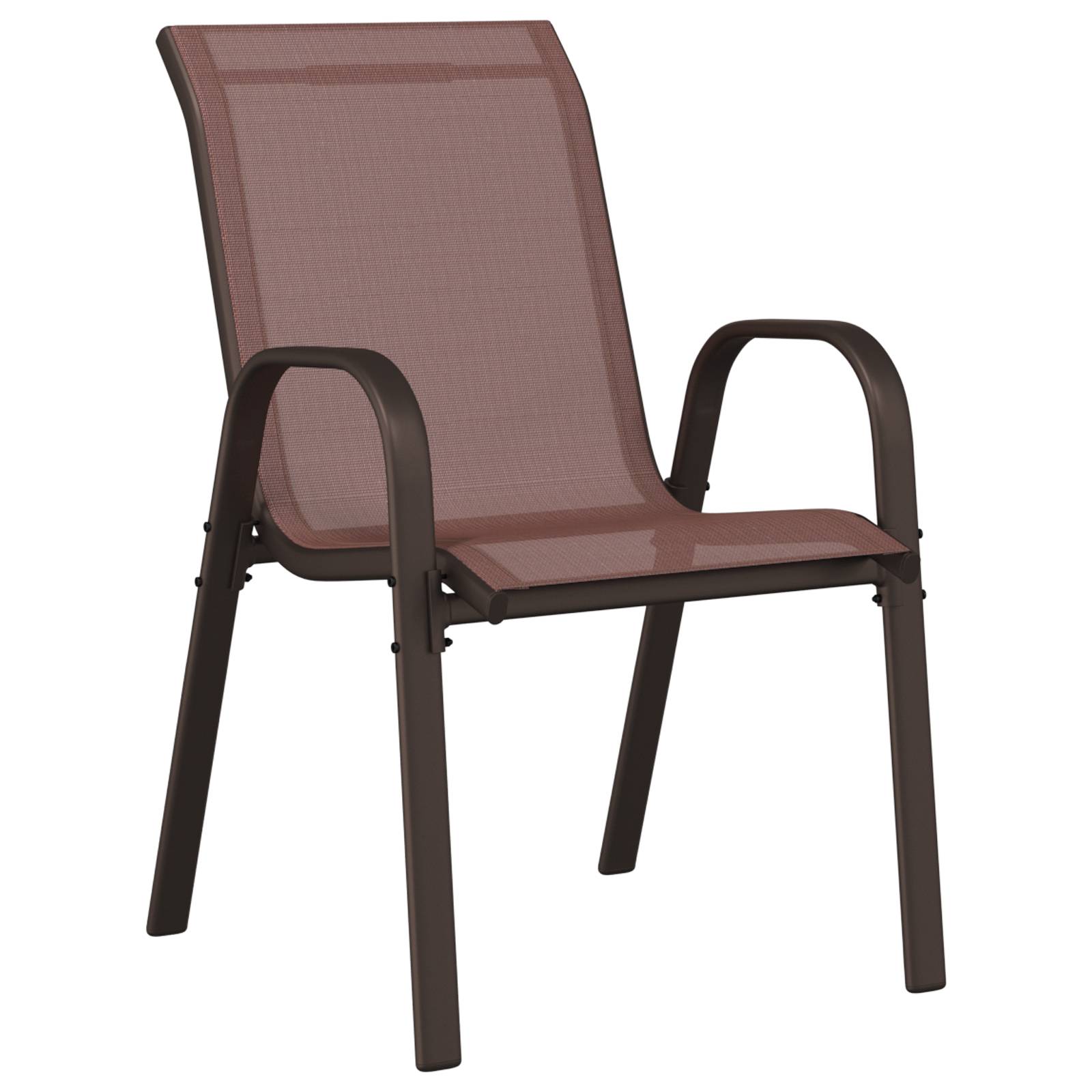 vidaXL 3-teiliges Garten Bistro Set Braun Textilene und Stahl