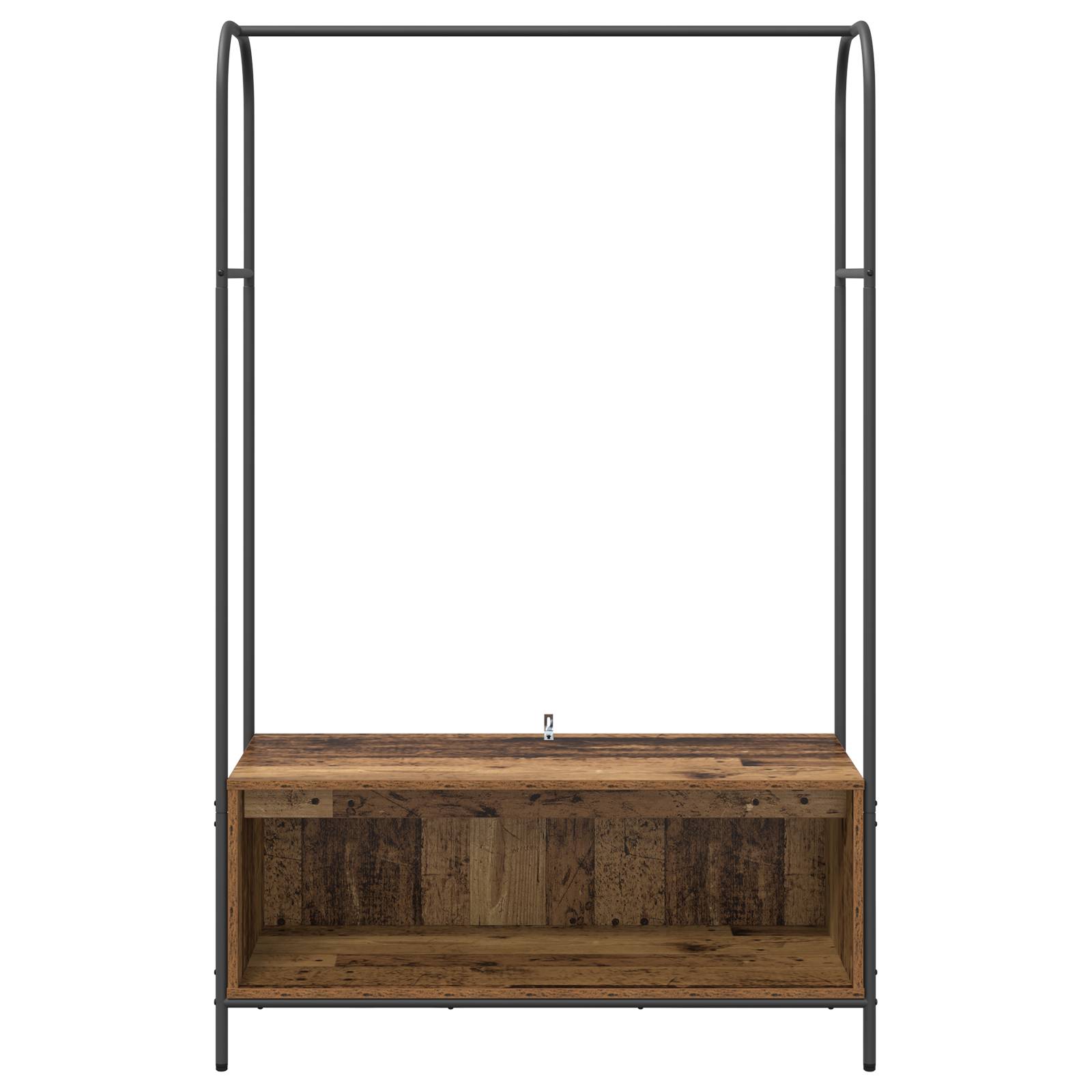 vidaXL Kleiderständer mit Ablagen Altholz 100x44x160 cm