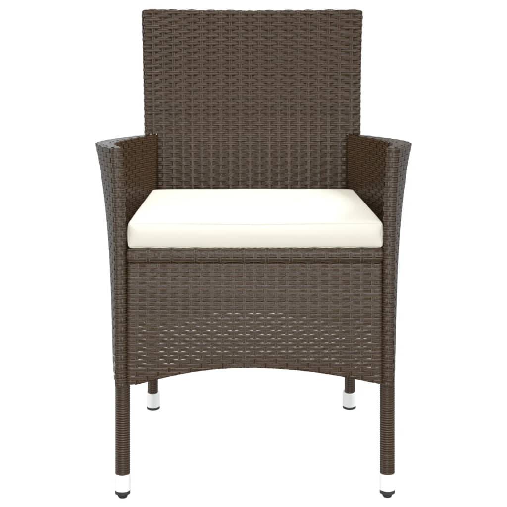 vidaXL Gartenstühle mit Kissen 4 Stk. Braun Poly Rattan (nur UK/IE/FI/NO)