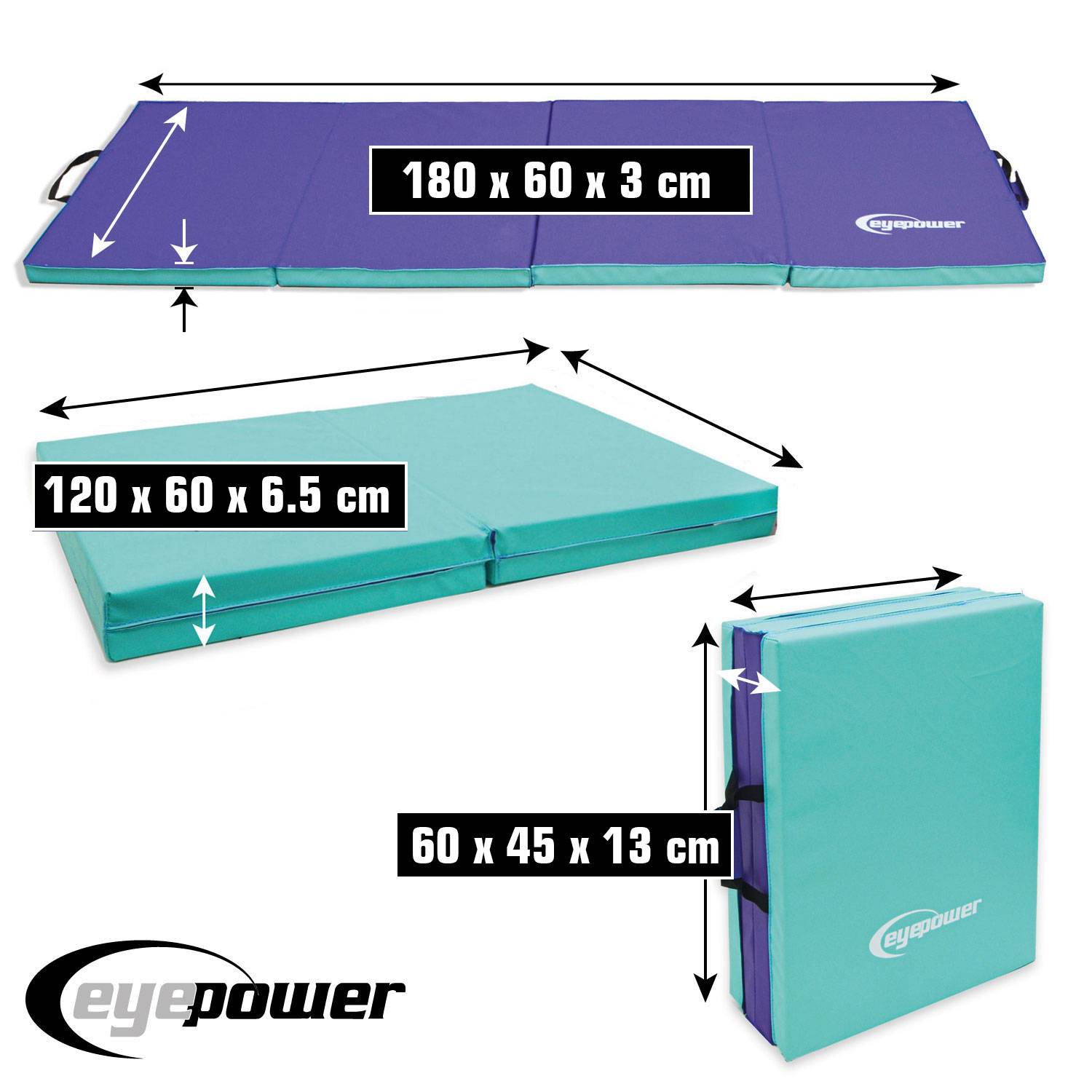 180x60 Klappbare Gymnastikmatte - 3cm dicke Turnmatte Kinder - Weichbodenmatte