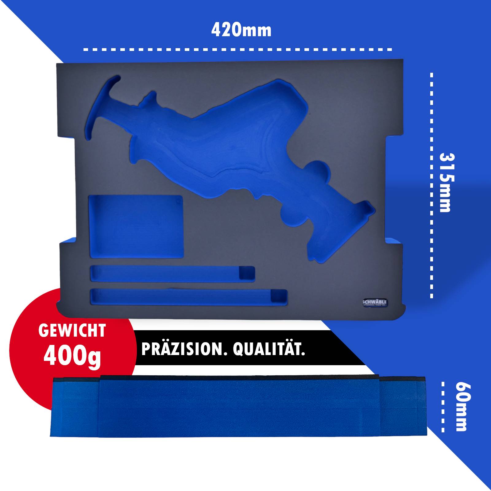 SCHWÄBLE® Schaumeinlage Schaumstoffeinlage für Bosch Akku-Säbelsäge GSA18V-Li