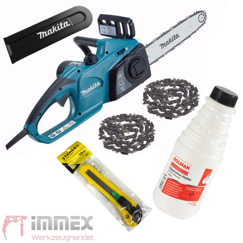 Makita Elektro-Kettensäge + 2 Sägeketten UC3541A 35cm