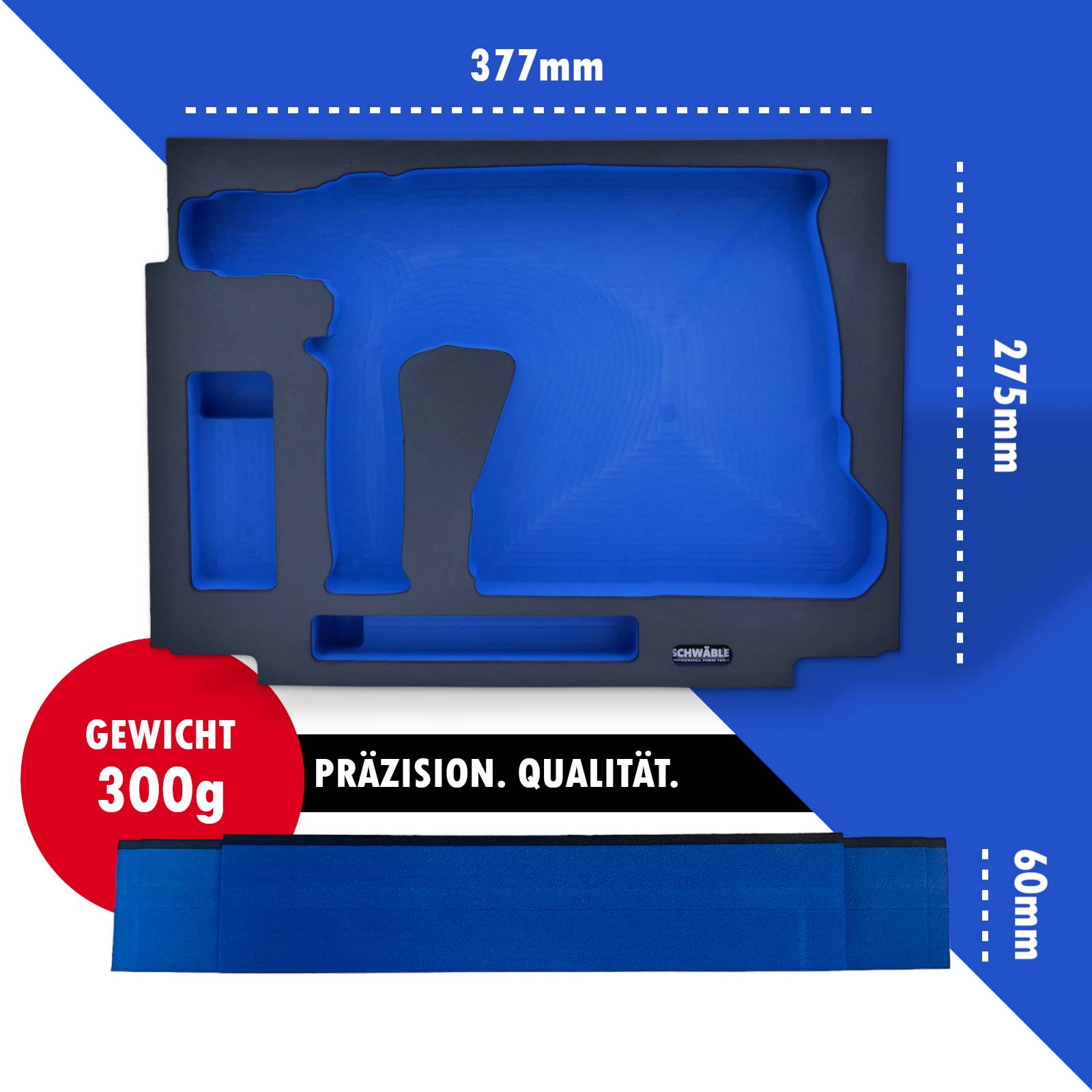 SCHWÄBLE® Schaumeinlage Schaumstoffeinlage für Makita Akku-Bohrhammer DHR243