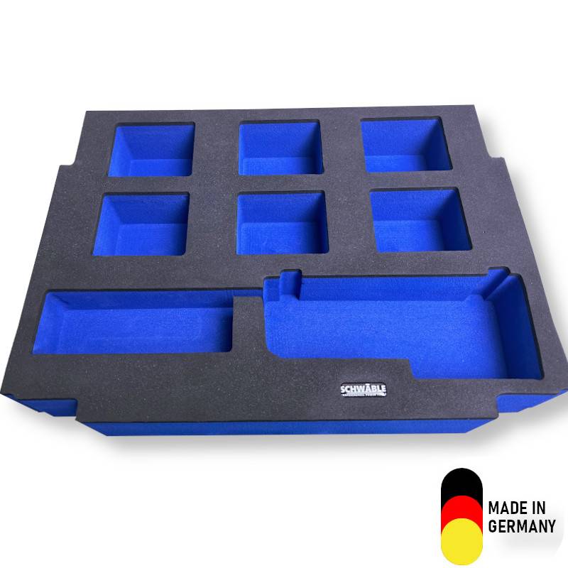 SCHWÄBLE® Schaumeinlage Schaumstoffeinlage für Makita Li-Ion 6x Akku 3-5Ah Lader