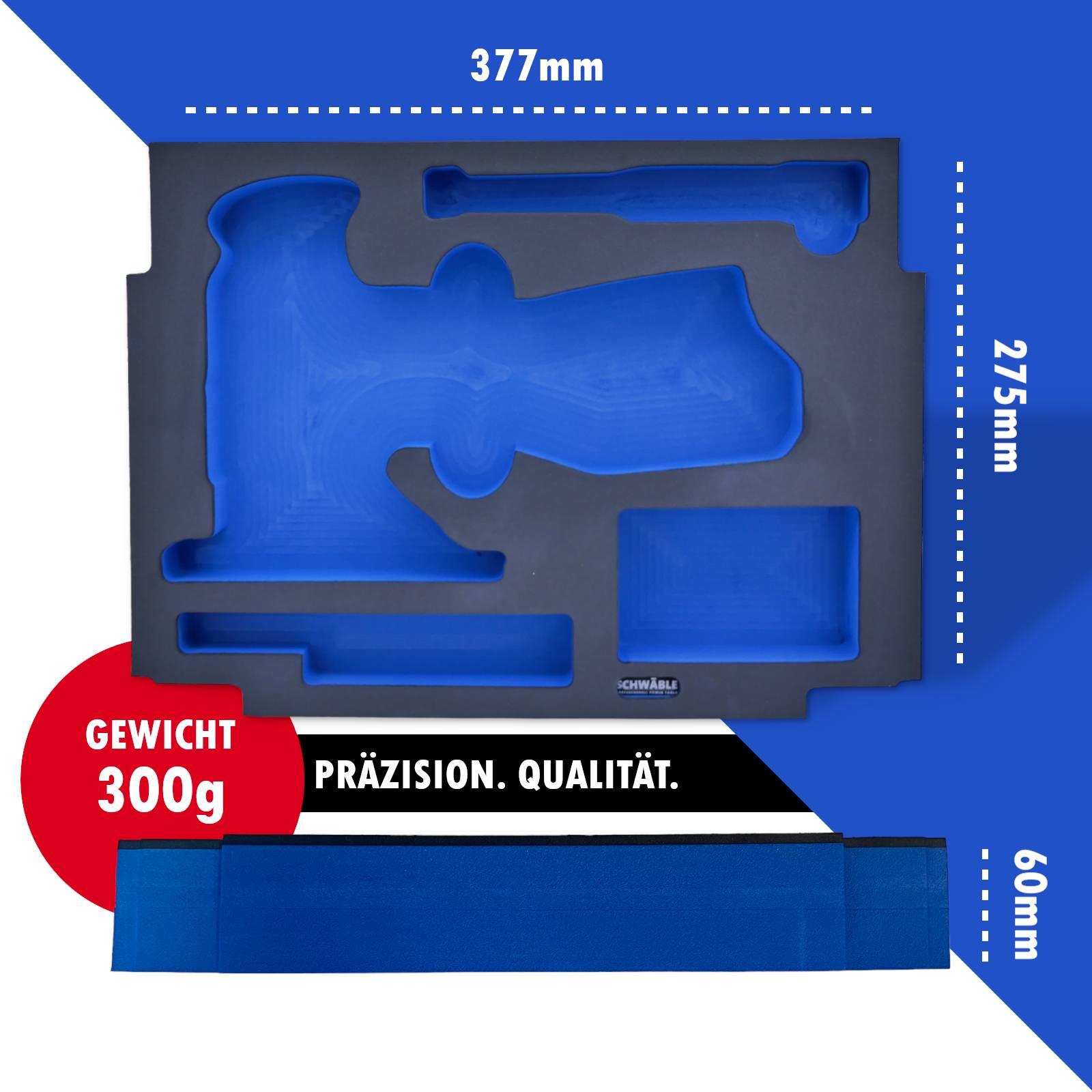 SCHWÄBLE® Schaumeinlage Schaumstoffeinlage für Makita Akku-Stichsäge DJV181
