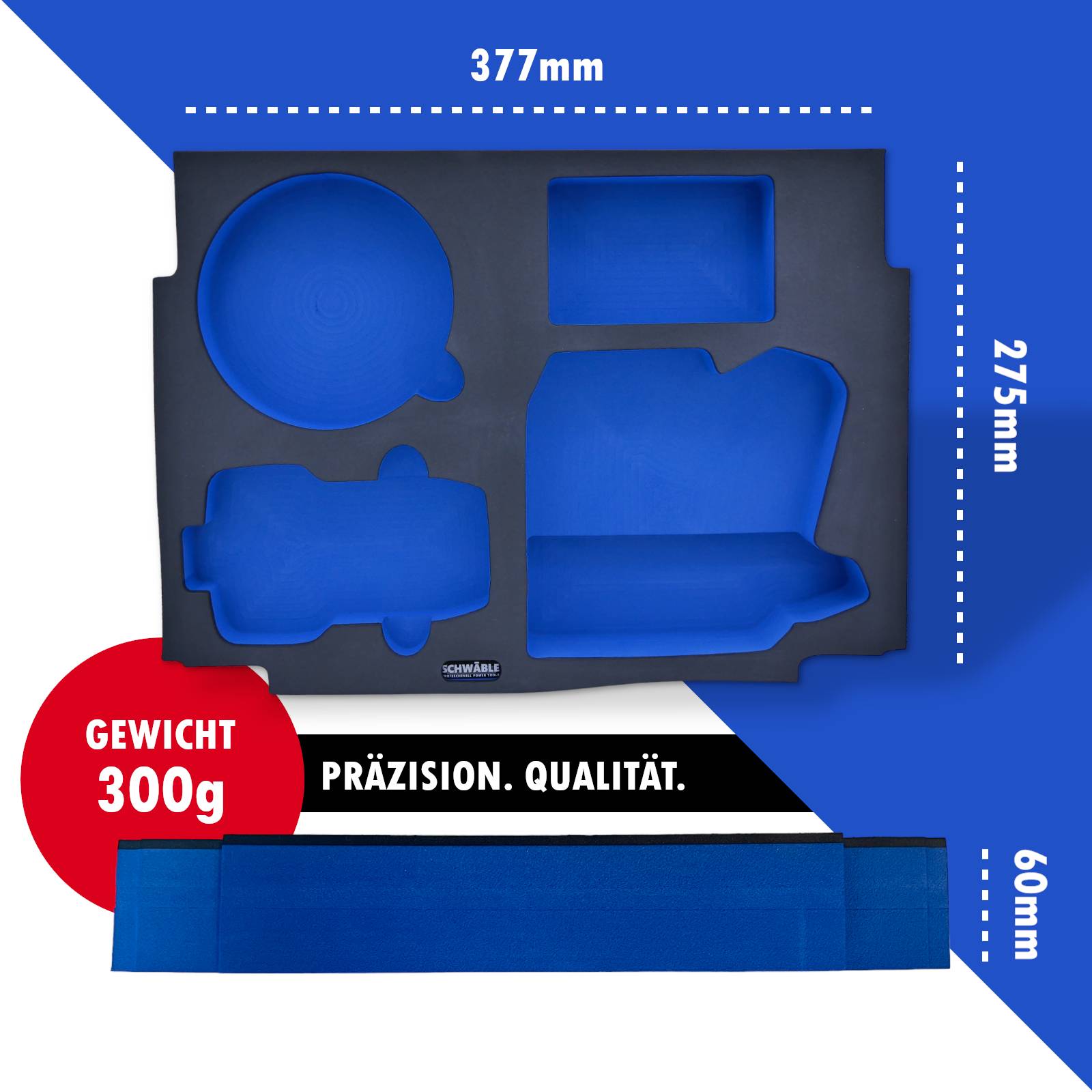 SCHWÄBLE Schaumeinlage Schaumstoffeinlage für Makita Akku-Exzentschleifer DBO180