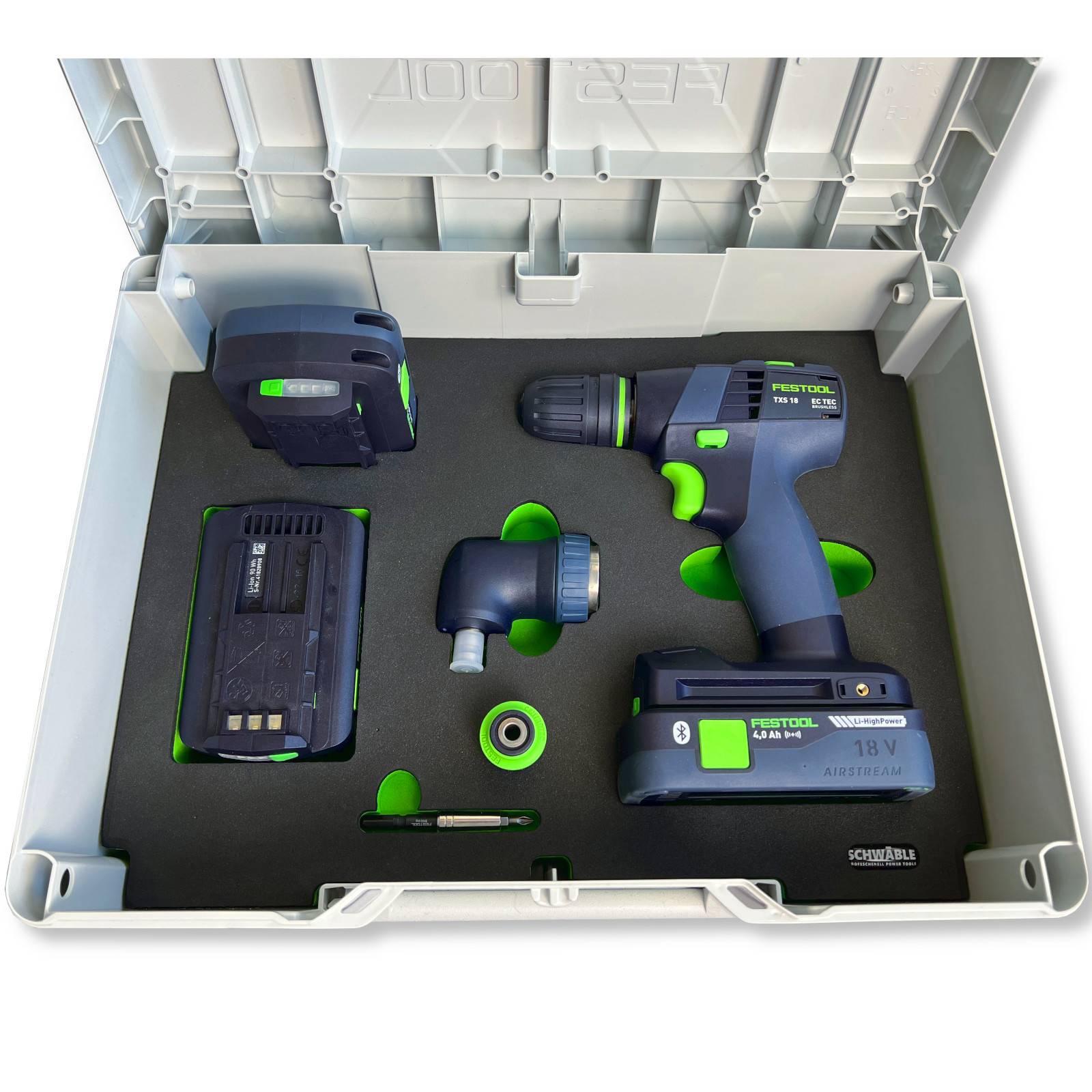 SCHWÄBLE® Schaumeinlage Schaumstoffeinlage für Festool Akku-Bohrschrauber TXS18