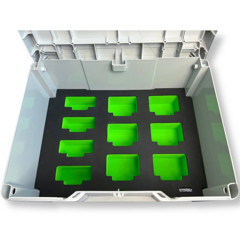 SCHWÄBLE® Schaumeinlage Schaumstoffeinlage für Festool Akkus 10x in Systainer