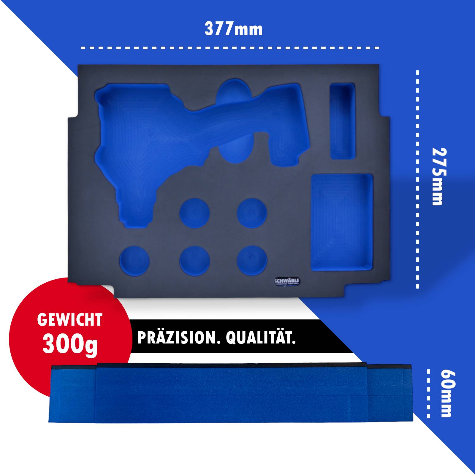 SCHWÄBLE® Schaumeinlage Schaumstoffeinlage für Makita Akku-Ausbläser DAS180