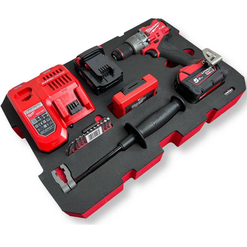 SCHWÄBLE® Schaumeinlage Schaumstoffeinlage f. Milwaukee Schlagbohrschrauber FPD3 ohne Koffer