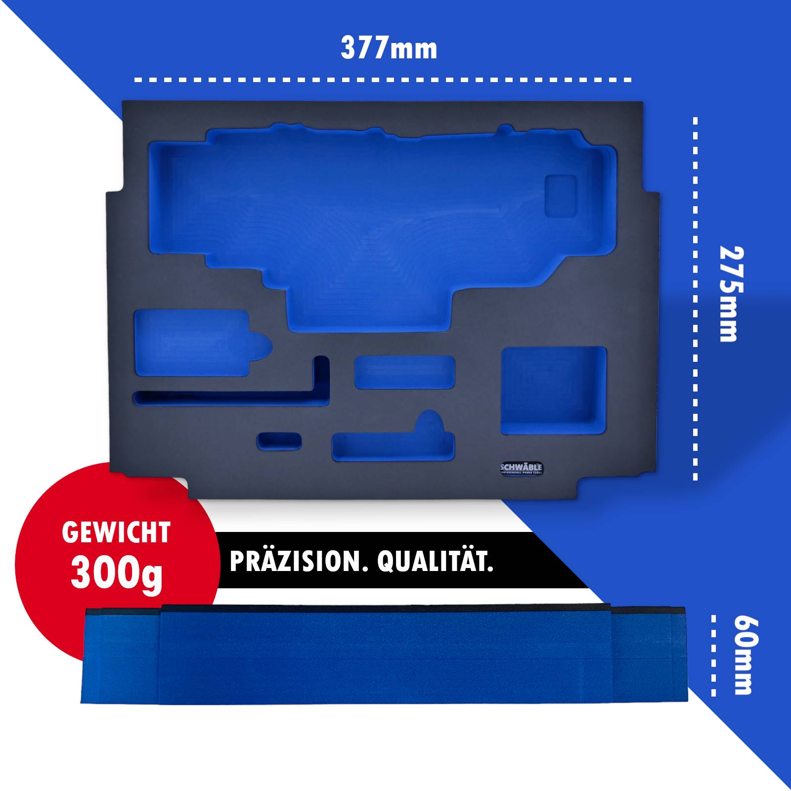 SCHWÄBLE® Schaumeinlage Schaumstoffeinlage für Makita Hobelmaschine DKP181