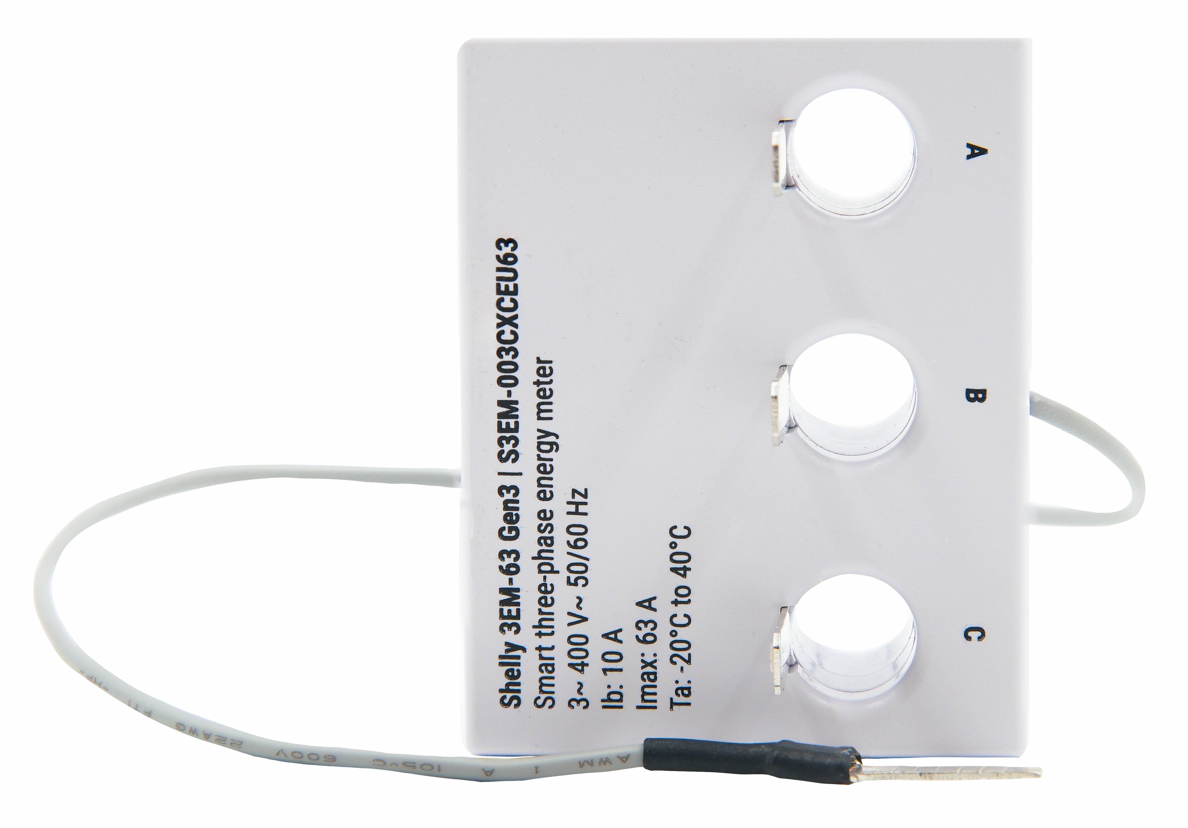 SHELLY WLAN-Stromzähler 3EM-63T Gen3, weiß