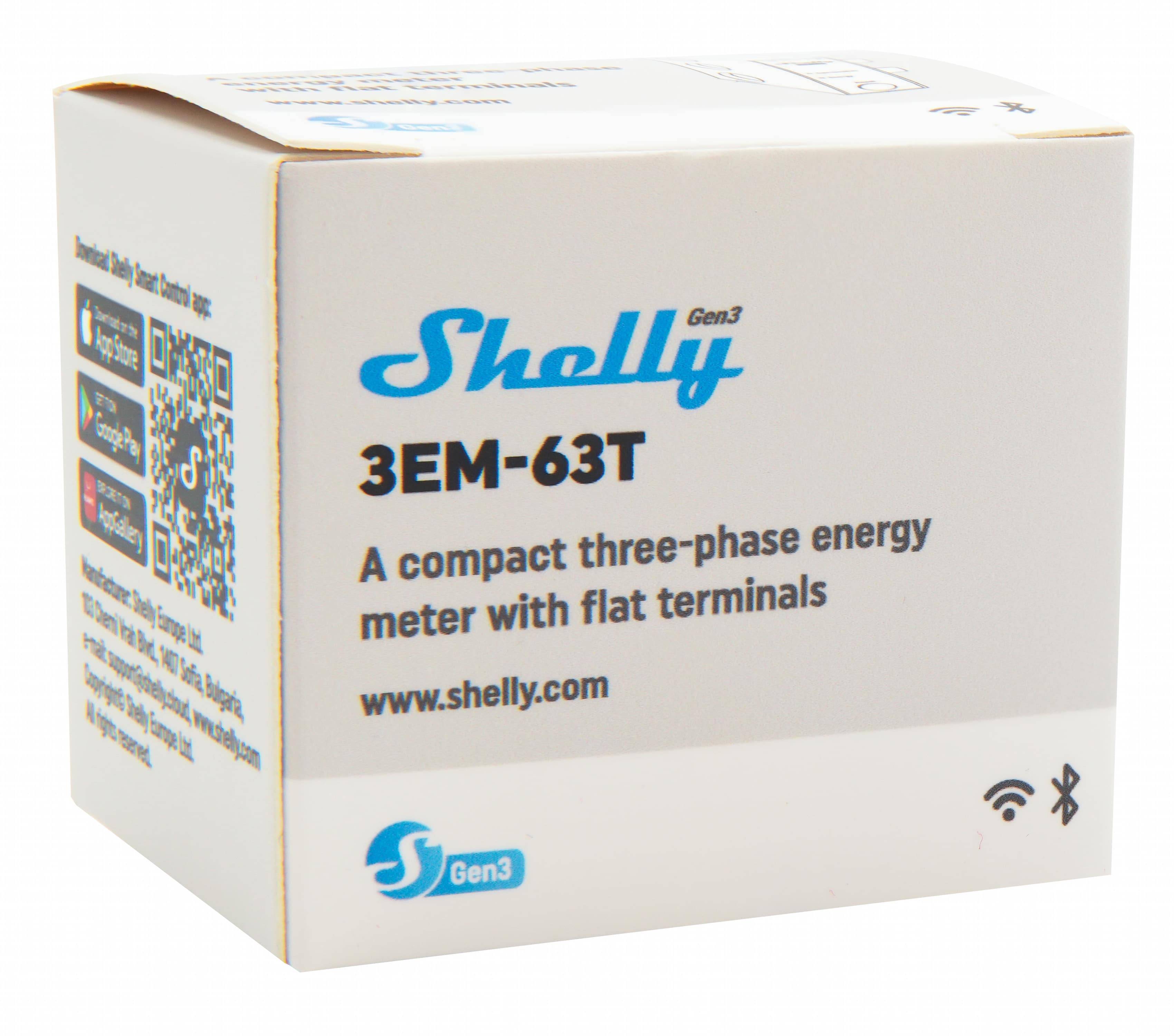 SHELLY WLAN-Stromzähler 3EM-63T Gen3, weiß