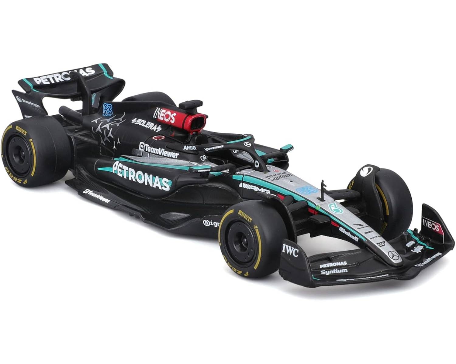 Bburago 18-38208R - Modellauto - F1 MB AMG W15E GB GP #63 Russell (Maßstab 1:43)