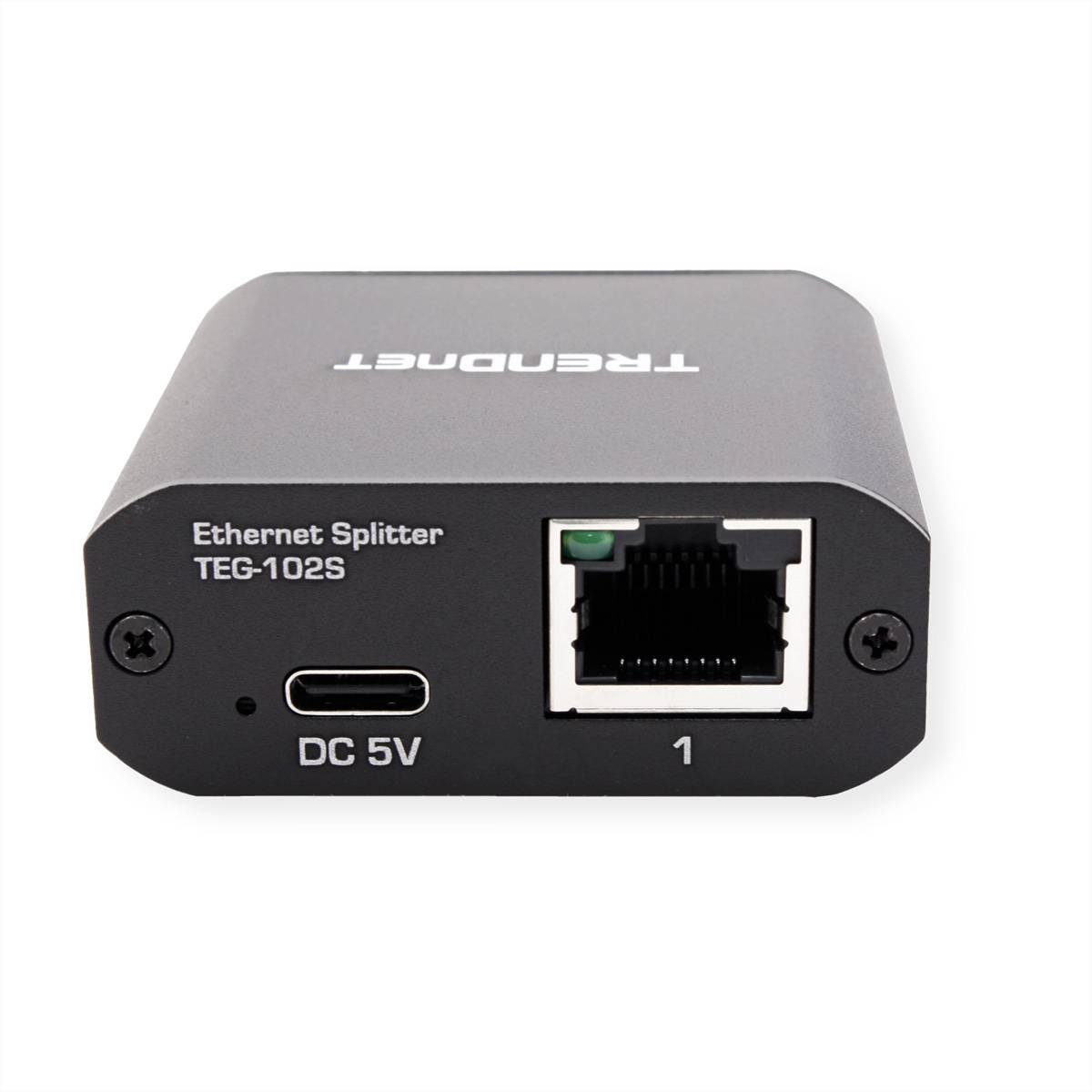 TRENDnet TEG-102S 2-Port-Gigabit-Splitter, mit USB-C-Stromversorgung