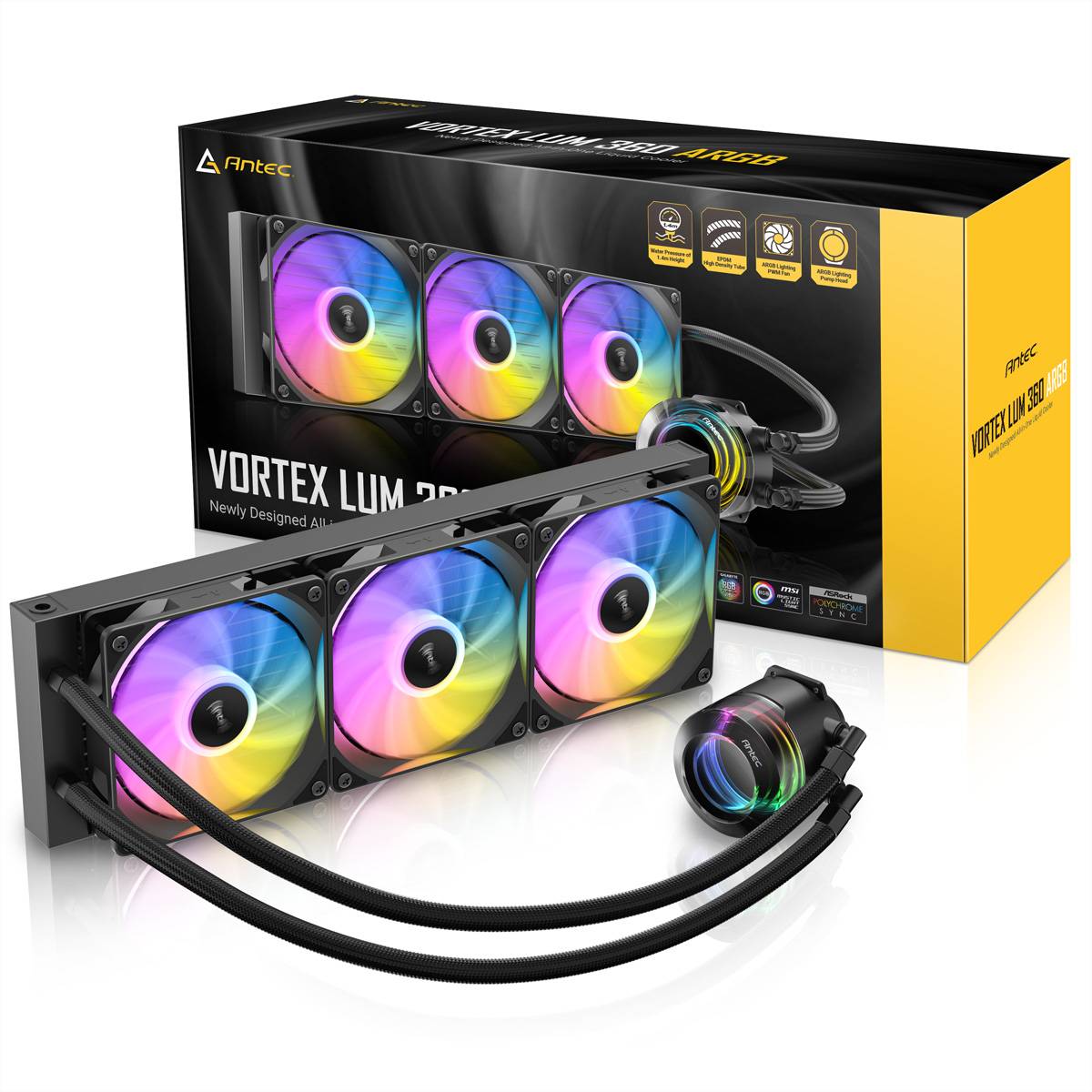 ANTEC Vortex Lum 360 ARGB Prozessorlüfter Wasserkühlung, schwarz