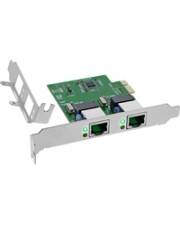 InLine Dual Gigabit Netzwerkkarte 2x RJ45 1Gb/s PCIe x1 inkl. LP Slotblech Dual-Gigabit-Ethernet: Zwei RJ45-Anschlüsse mit je 10/100/1000 Mb/s ermög