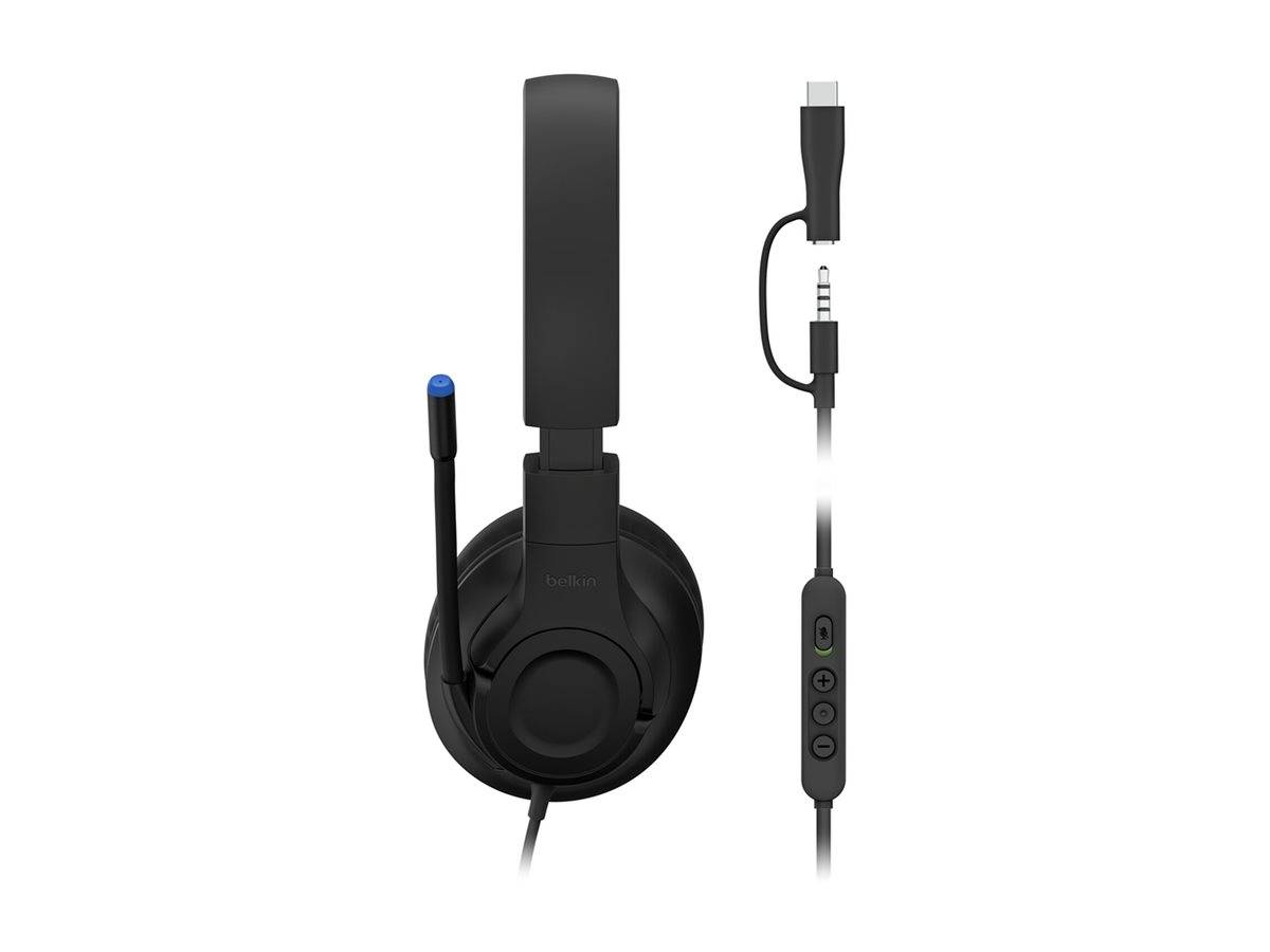 Belkin Gaming Inspire Kabel On-Ear-Kopfhörer für Kinder, blk