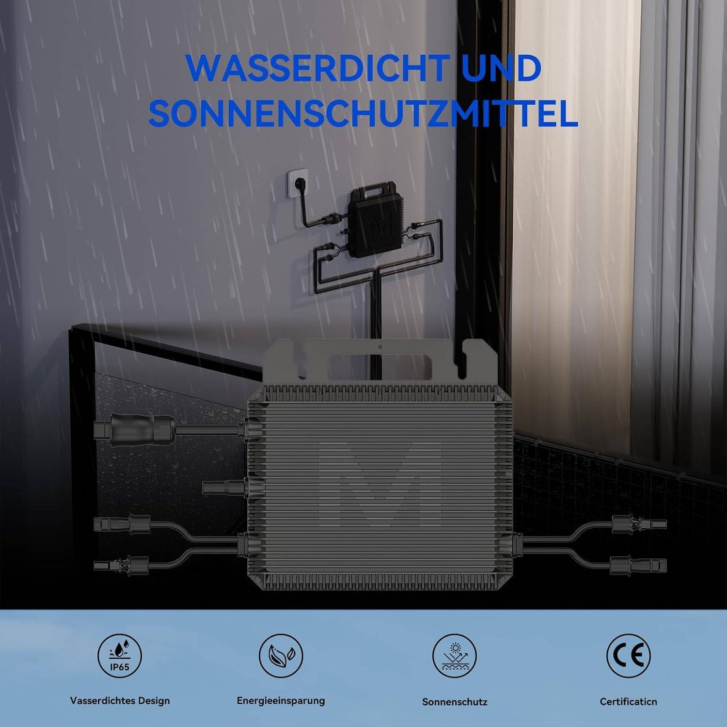 800W Marstek Micro - Inverter for Solar Modules: WiFi & Bluetooth Enabled, IP67 Waterproof, MPPT, App - Driven Plug