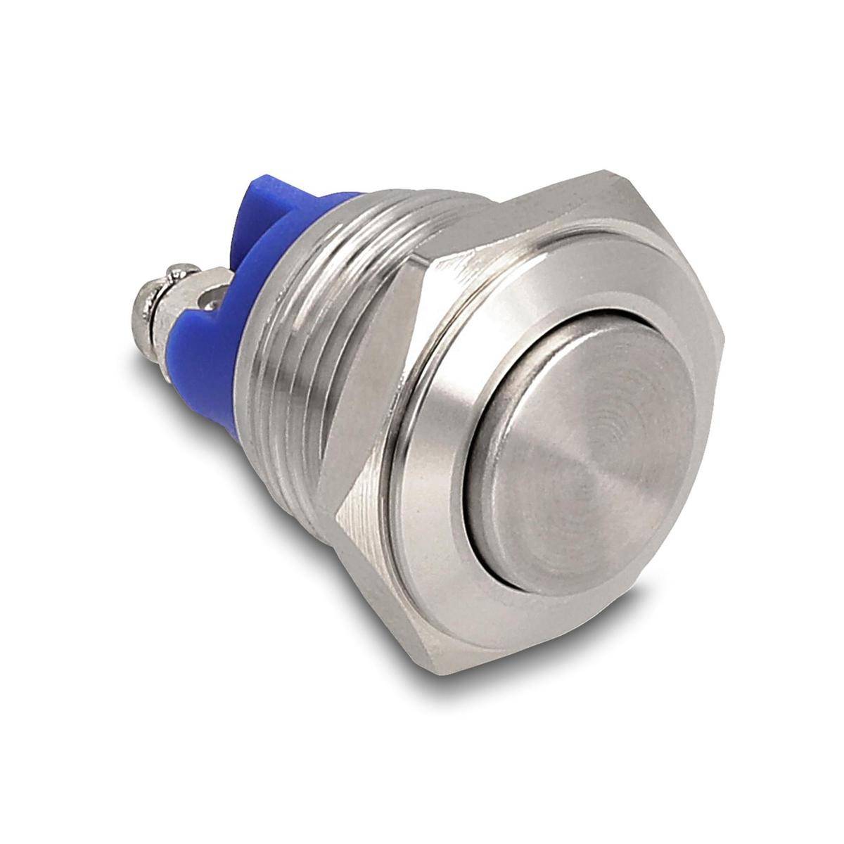 Delock Drucktaster zum Einbau 16 mm 2 x Schraubklemme Taster hoch