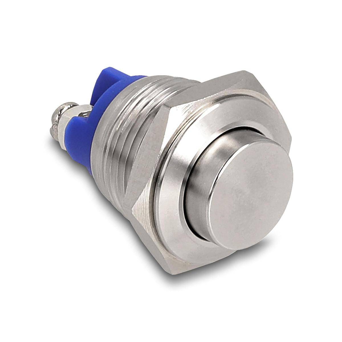 Delock Drucktaster zum Einbau 16 mm 2 x Schraubklemme Taster sehr hoch
