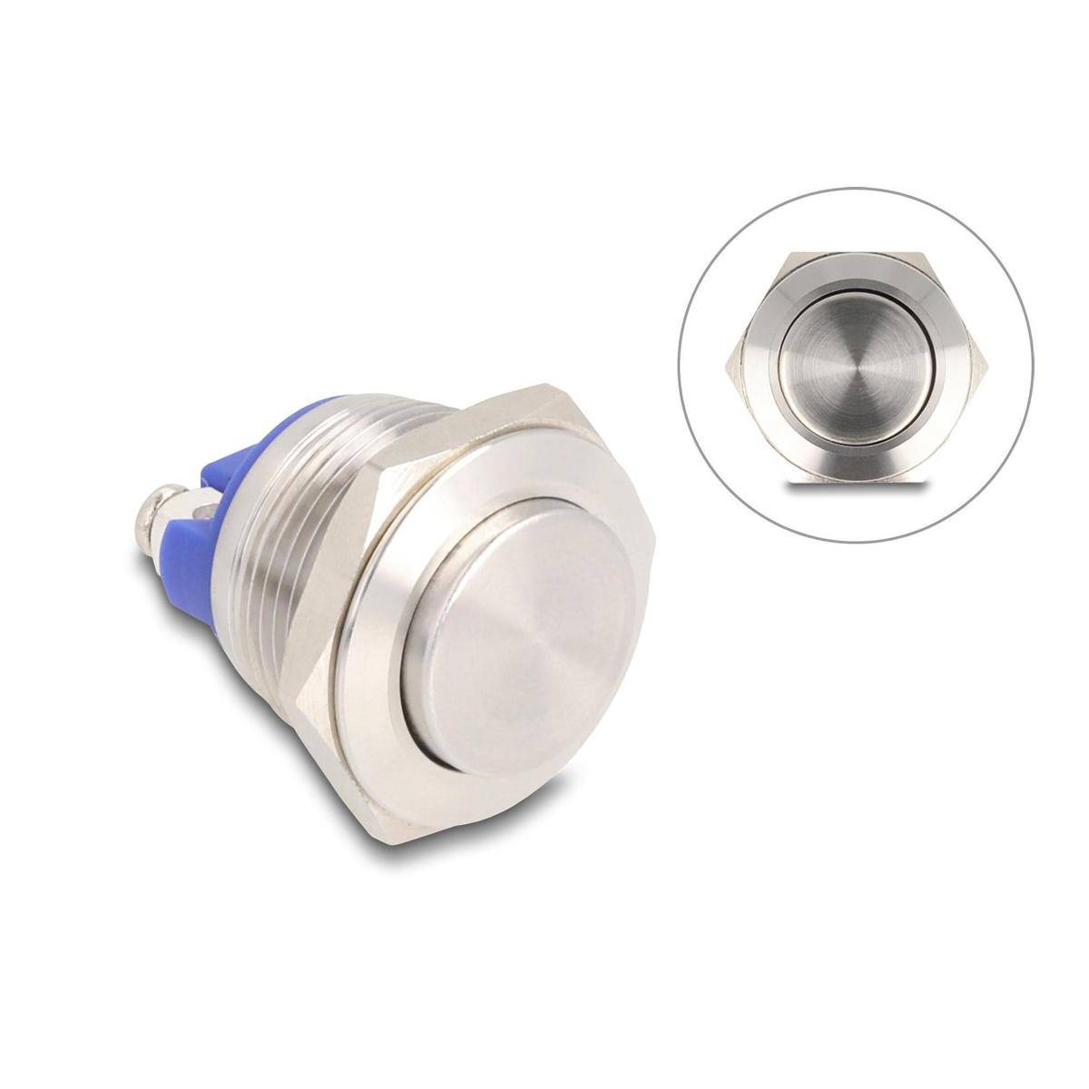 Delock Drucktaster zum Einbau 19 mm 2 x Schraubklemme Taster hoch
