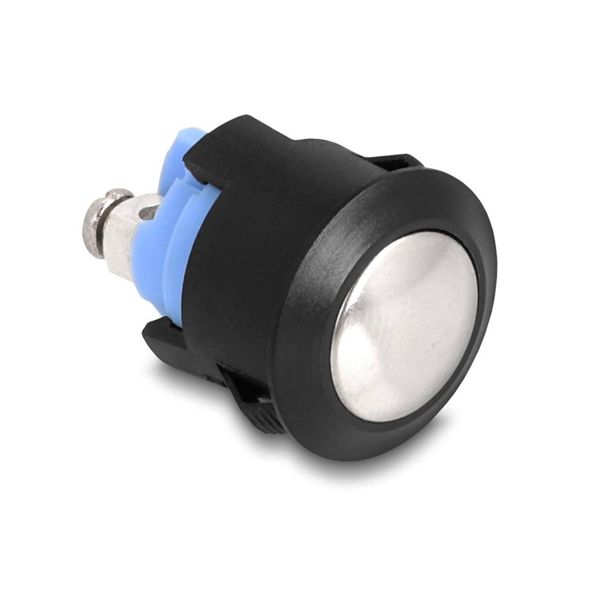 Delock Drucktaster zum Einbau 16 mm 2 x Schraubklemme Taster gewölbt Kunststoff