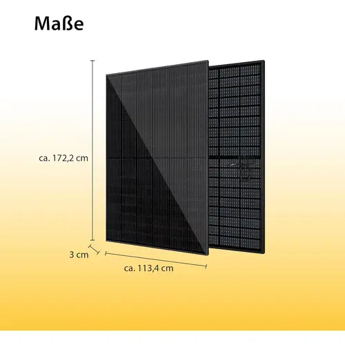 VALE Solarmodul-Set Bifazial 880 Wp Full Black - Glas-Module - Solarpanel für Balkonkraftwerke - Universal einsetzbar VALE Solarmodul-Set Bifazial 880 Wp Full Black - Glas-Module - Solarpanel für Balkonkraftwerke - Universal einsetzbar