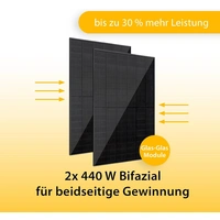VALE Solarmodul-Set Bifazial 880 Wp Full Black - Glas-Module - Solarpanel für Balkonkraftwerke - Universal einsetzbar VALE Solarmodul-Set Bifazial 880 Wp Full Black - Glas-Module - Solarpanel für Balkonkraftwerke - Universal einsetzbar