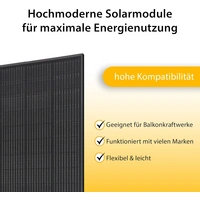 Balkonkraftwerk leistungsstarkes Solaranlage Set mit 2 Modulen Bifazial Full-Black Balkonkraftwerk leistungsstarkes Solaranlage Set mit 2 Modulen Bifazial Full-Black