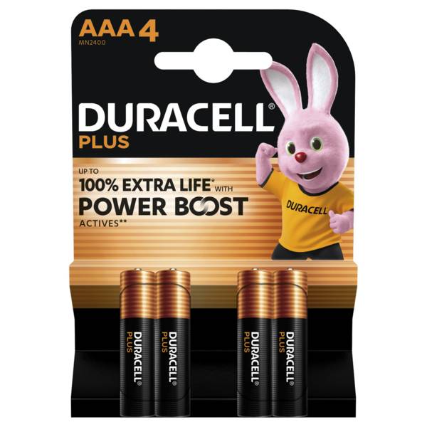Duracell Plus Power Boost Micro Aaa -Batterie Alkali-Mangan 4 St. - Batterie - Micro (AAA)