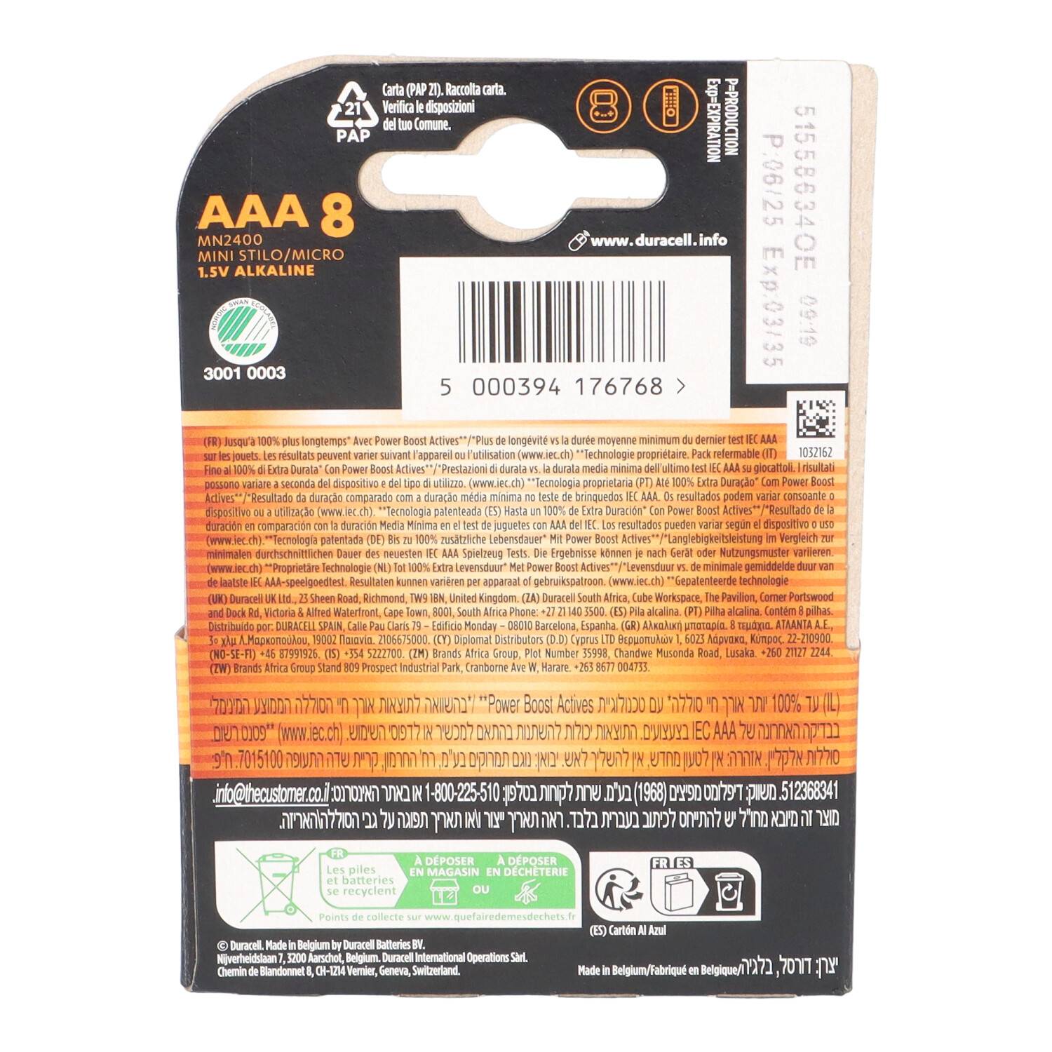 Duracell Plus Alkaline Batterie Micro Aaa LR03 - Batterie - Micro (AAA)