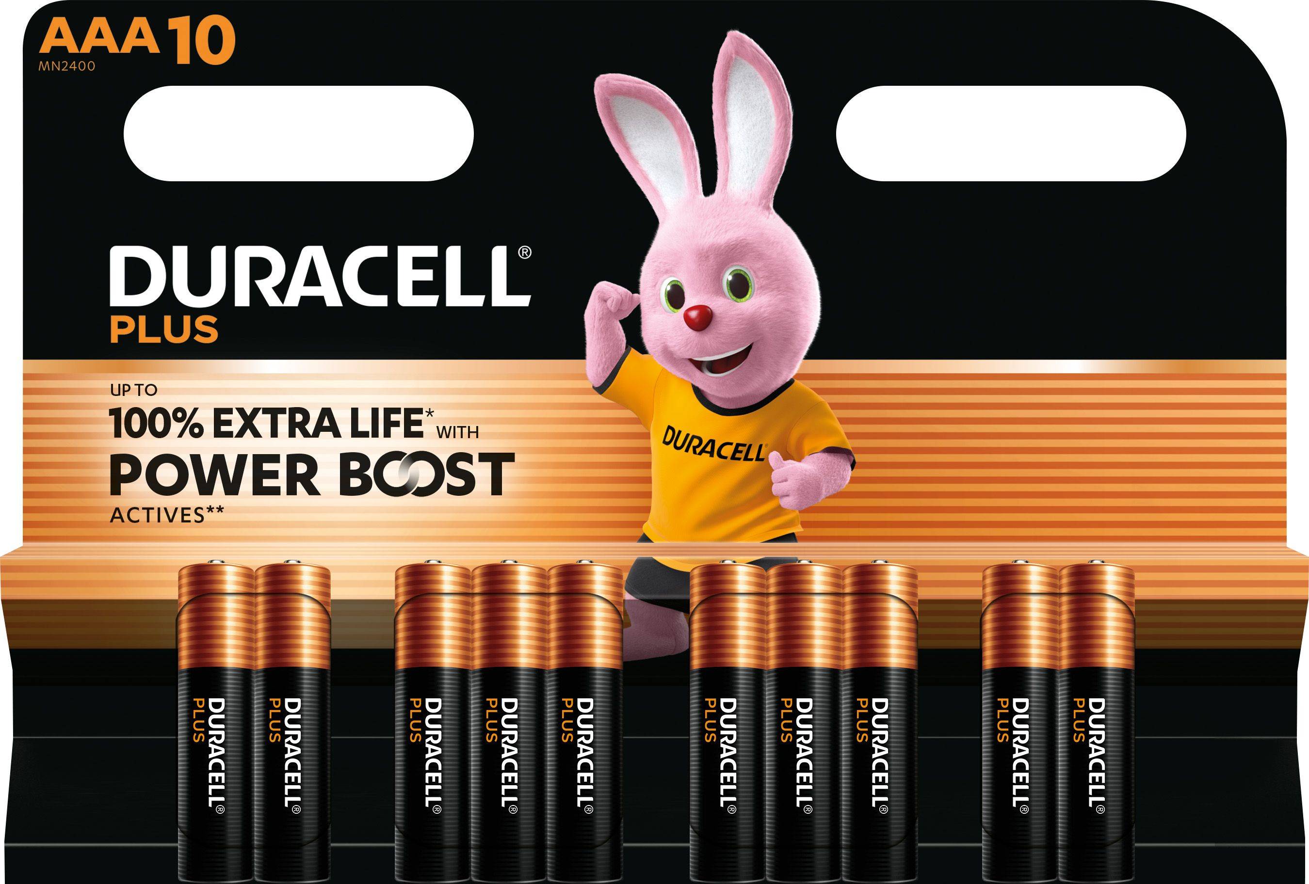 Duracell Plus Power Boost Micro AAA -Batterie Alkali-Mangan 10 St. - Batterie - Micro (AAA)